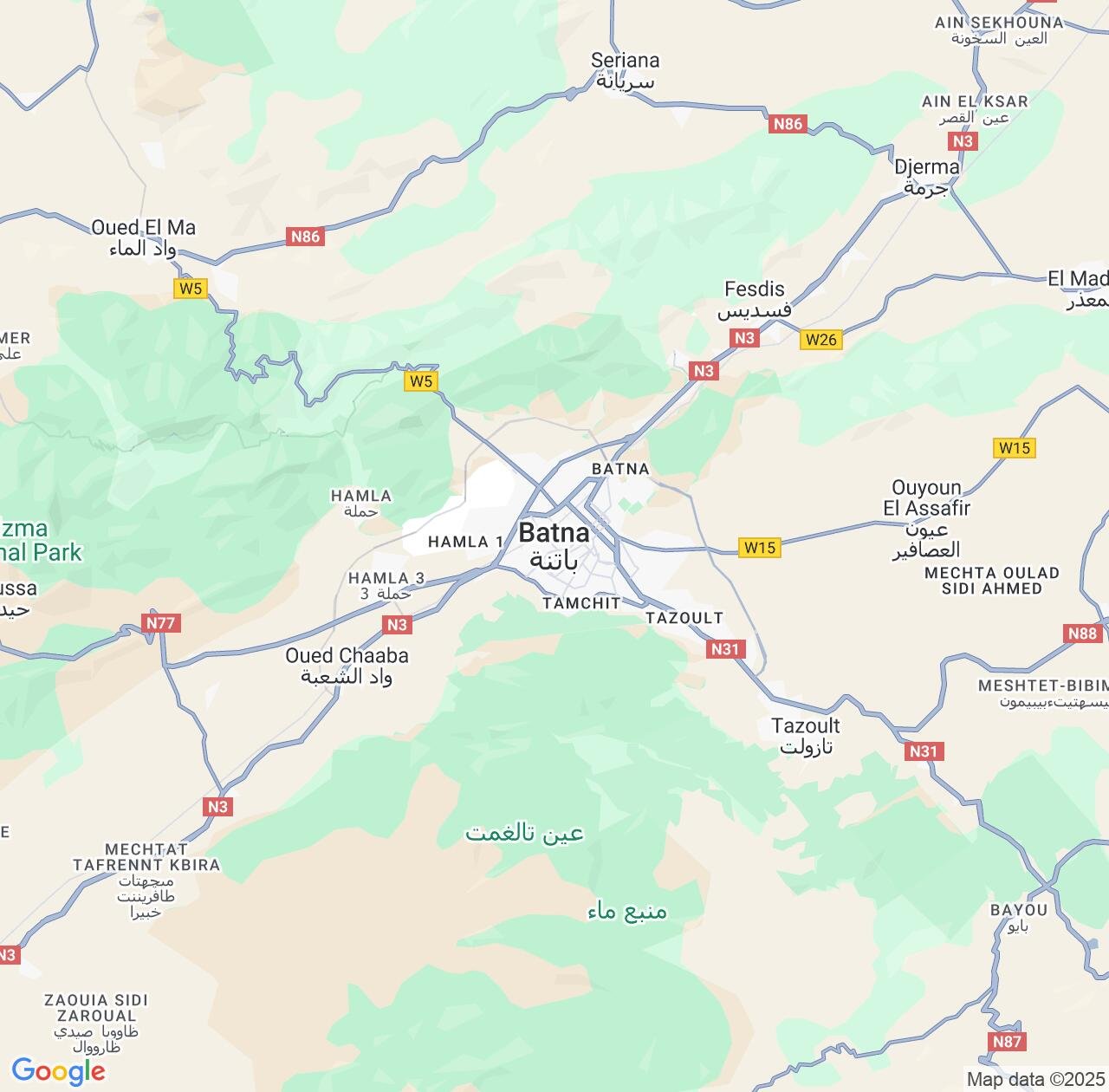 Map image for Intellectual Property Lawyers in Batna and Algeria IP firms at coordinates  ; .