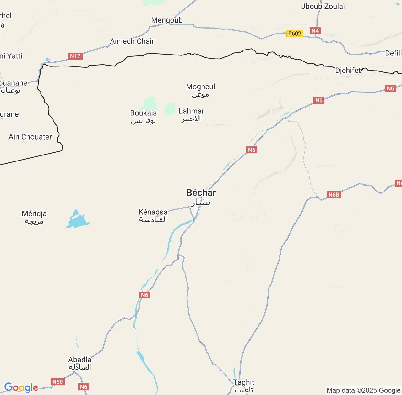 Map image for Intellectual Property Lawyers in Béchar and Algeria IP firms at coordinates  ; .