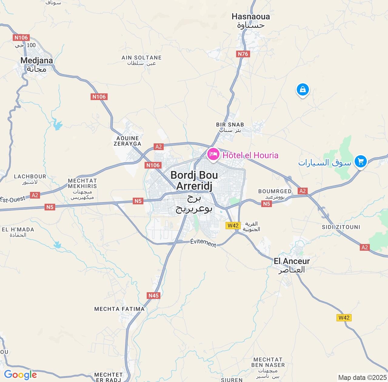 Map image for Intellectual Property Lawyers in Bordj Bou Arréridj and Algeria IP firms at coordinates  ; .