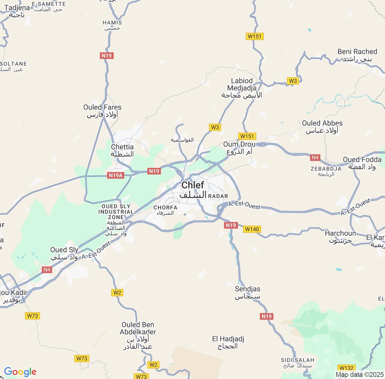 Map image for Intellectual Property Lawyers in Chlef and Algeria IP firms at coordinates  ; .