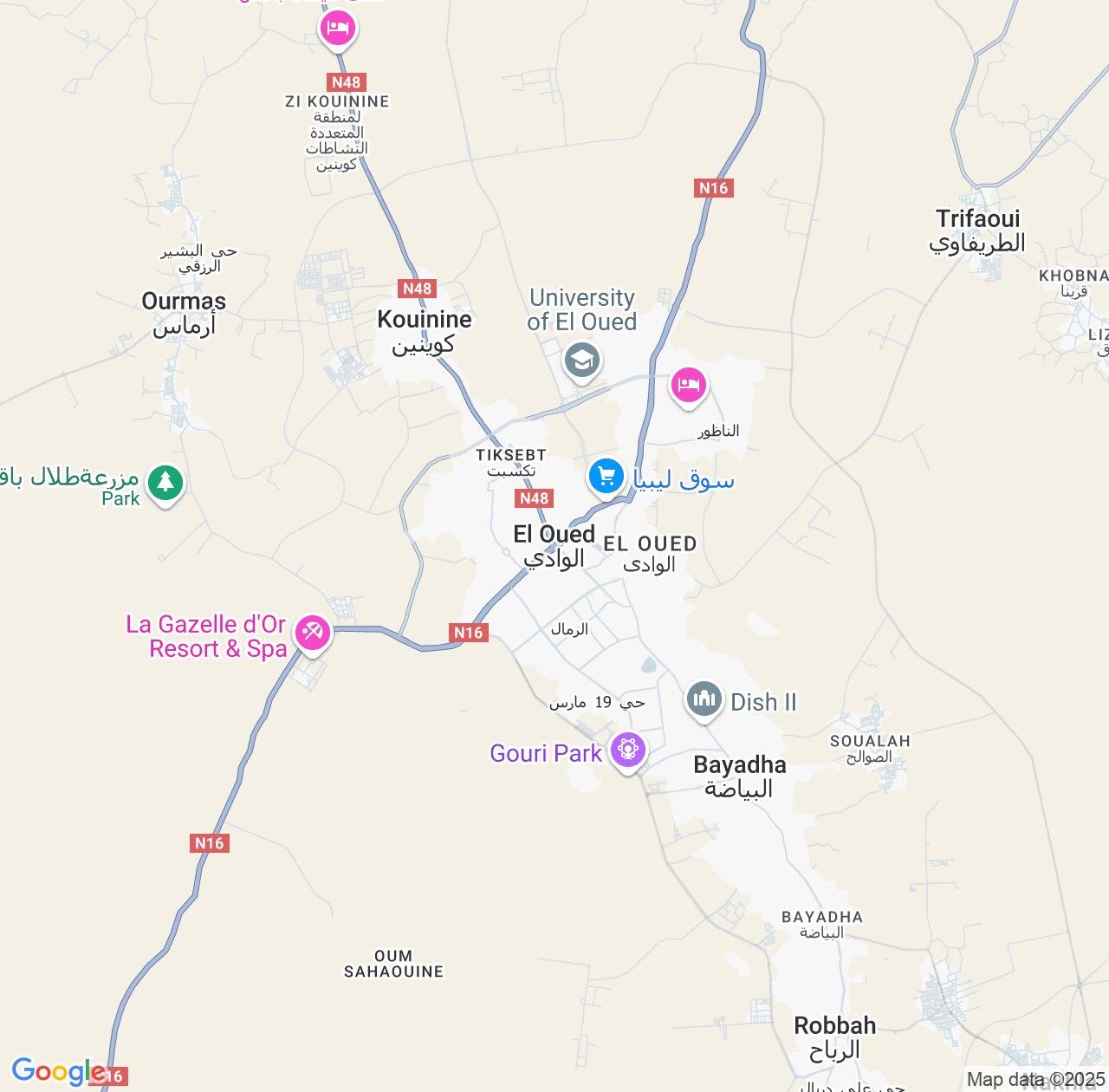 Map image for Intellectual Property Lawyers in El Oued and Algeria IP firms at coordinates  ; .
