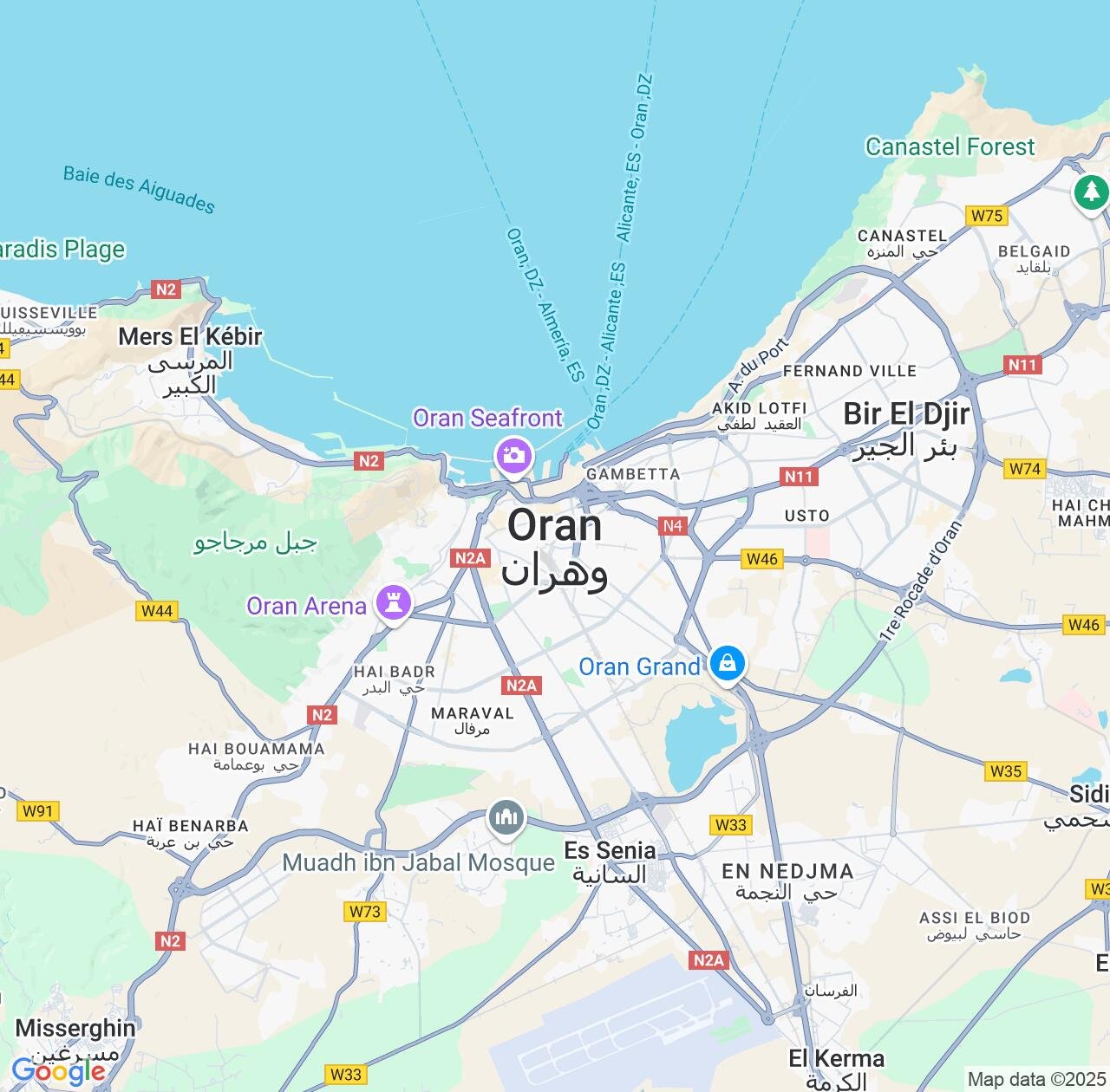 Map image for Intellectual Property Lawyers in Oran and Algeria IP firms at coordinates  ; .