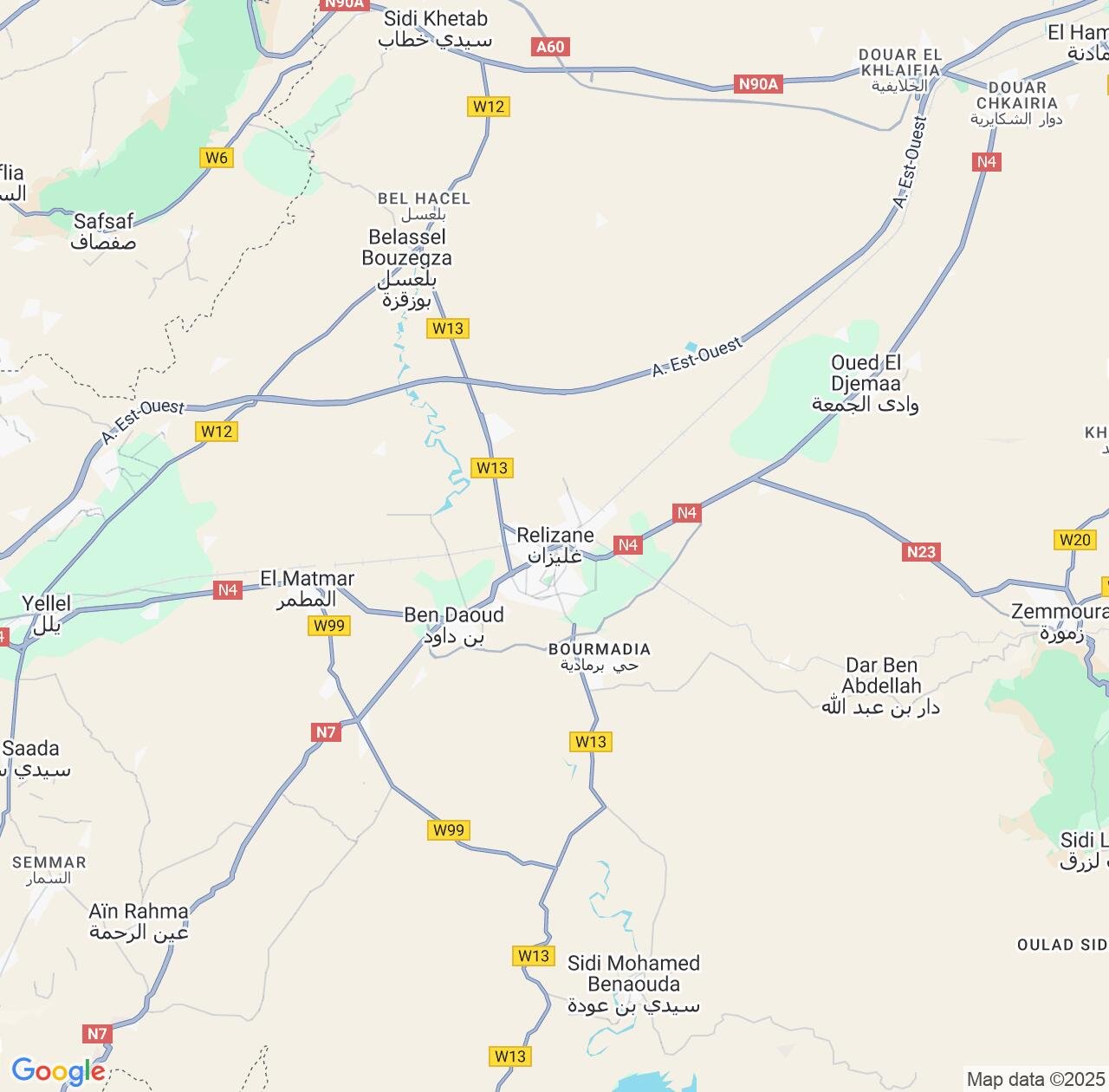 Map image for Intellectual Property Lawyers in Relizane and Algeria IP firms at coordinates  ; .