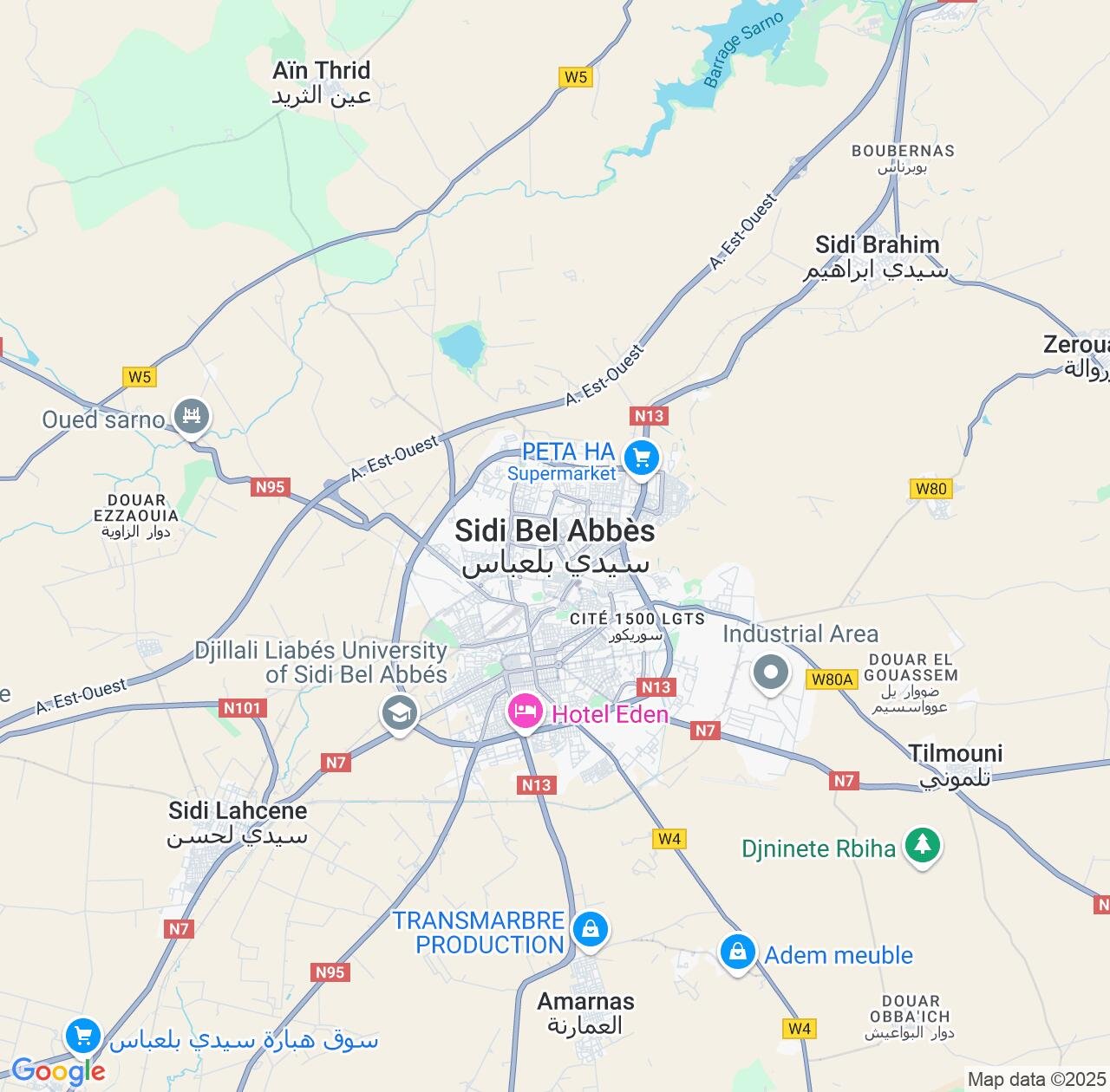 Map image for Intellectual Property Lawyers in Sidi Bel Abbès and Algeria IP firms at coordinates  ; .