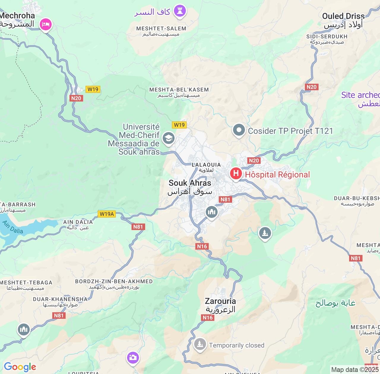 Map image for Intellectual Property Lawyers in Souk Ahras and Algeria IP firms at coordinates  ; .