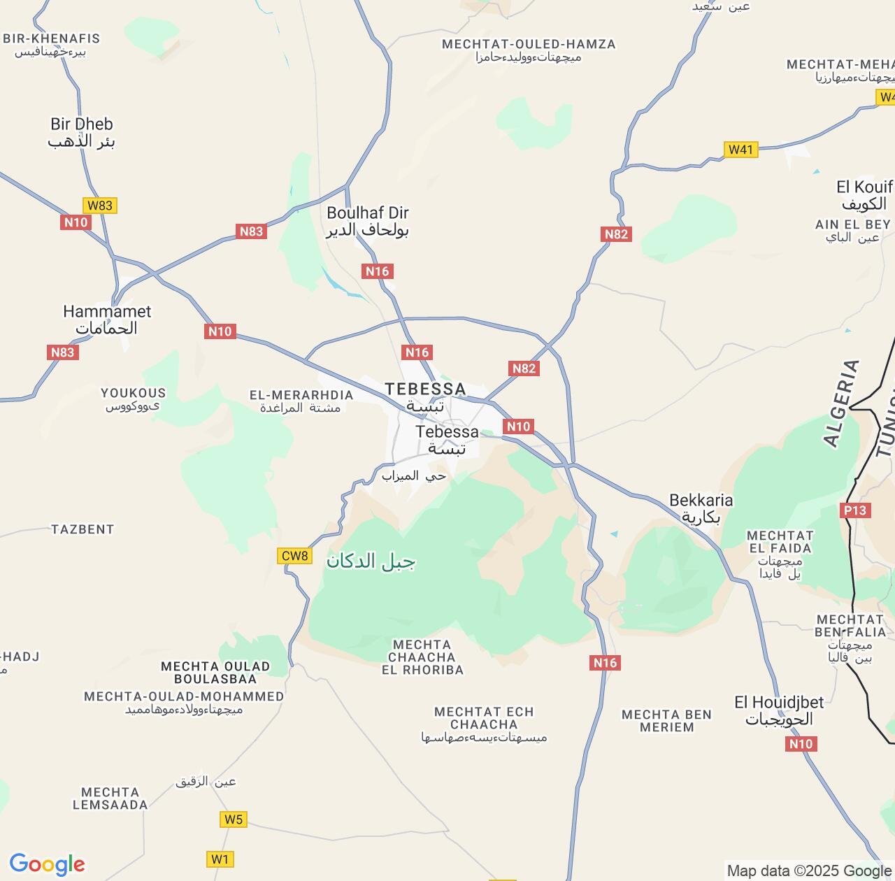 Map image for Intellectual Property Lawyers in Tebessa and Algeria IP firms at coordinates  ; .