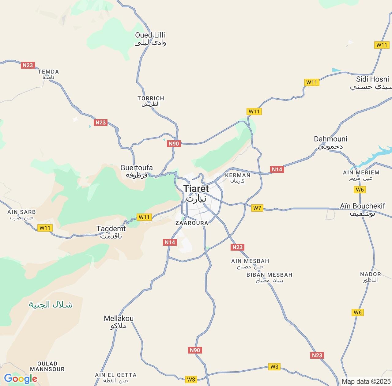 Map image for Intellectual Property Lawyers in Tiaret and Algeria IP firms at coordinates  ; .