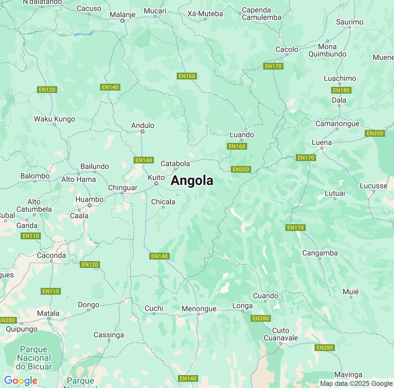 Map image for Intellectual Property Lawyers in Bíe and Angola IP firms at coordinates  ; .