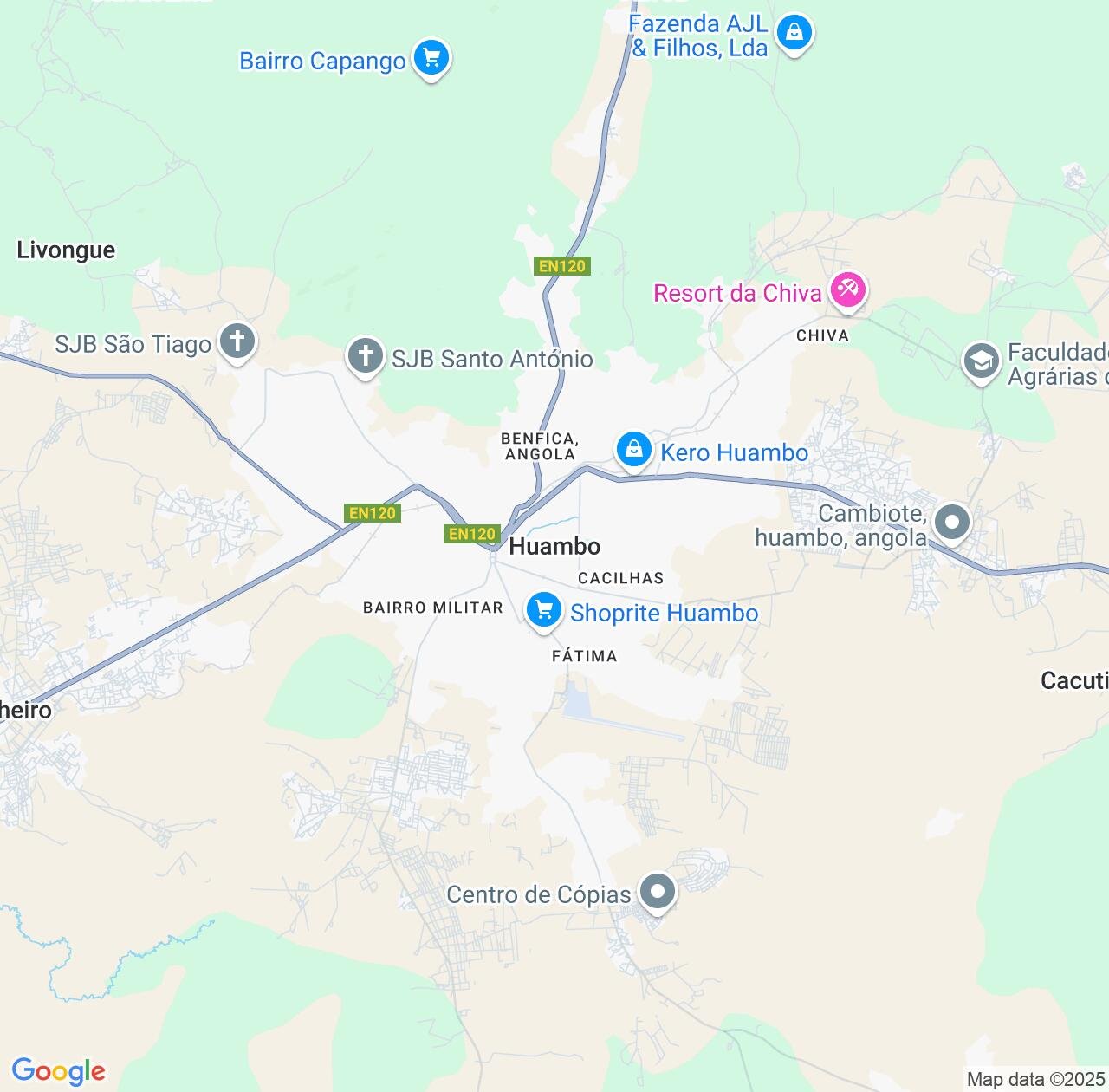 Map image for Intellectual Property Lawyers in Huambo and Angola IP firms at coordinates  ; .