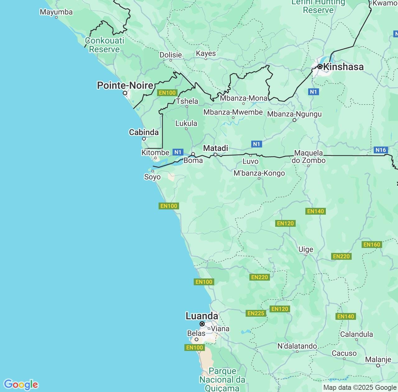 Map image for Intellectual Property Lawyers in Zaire and Angola IP firms at coordinates  ; .