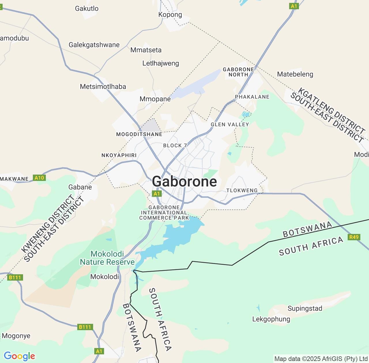 Map image for Intellectual Property Lawyers in Gaborone and Botswana IP firms at coordinates  ; .