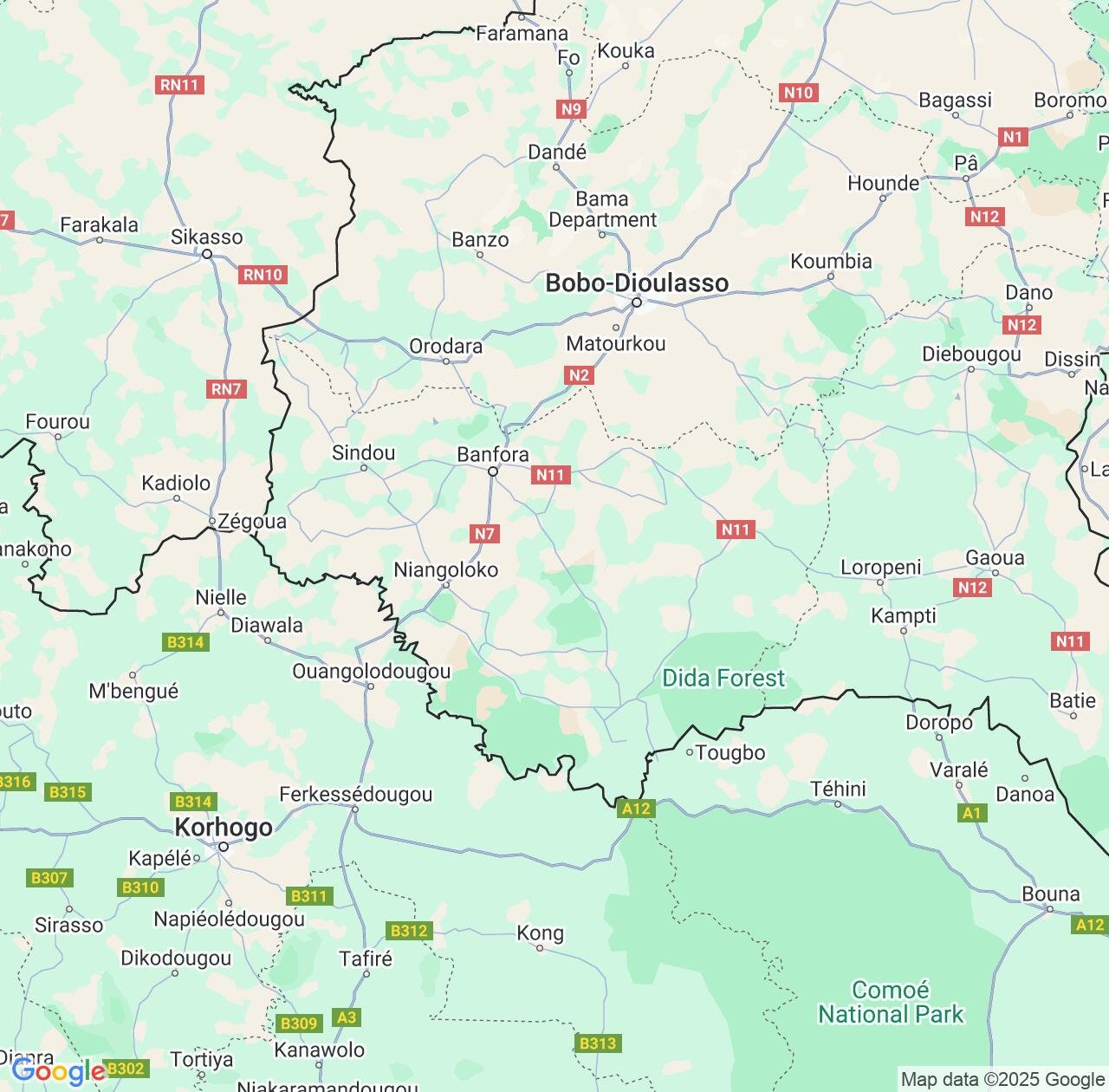 Map image for Intellectual Property Lawyers in Cascades Region and Burkina Faso IP firms at coordinates  ; .
