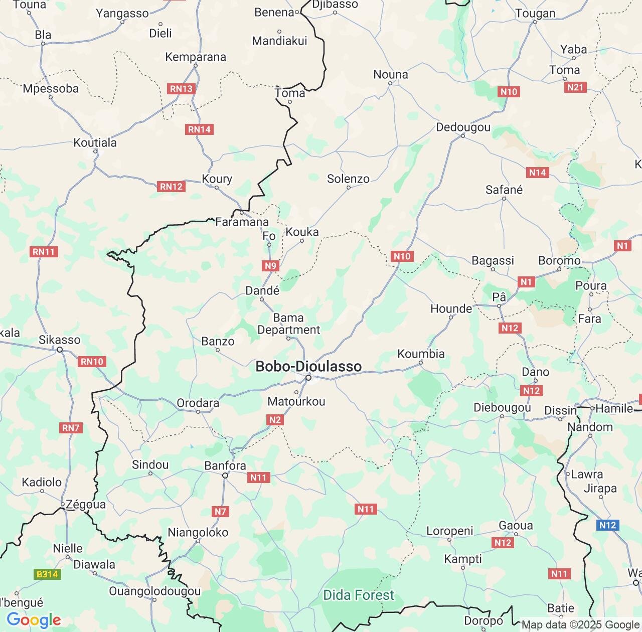 Map image for Intellectual Property Lawyers in Hauts-Bassins and Burkina Faso IP firms at coordinates  ; .