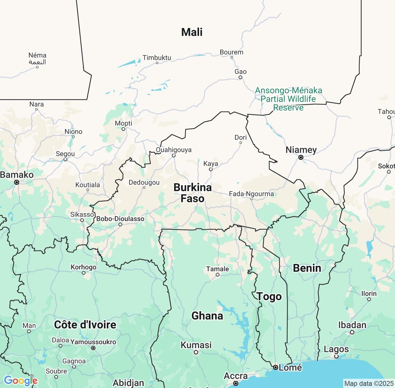 Map image for Intellectual Property Lawyers in Burkina Faso and Africa IP firms at coordinates  ; .