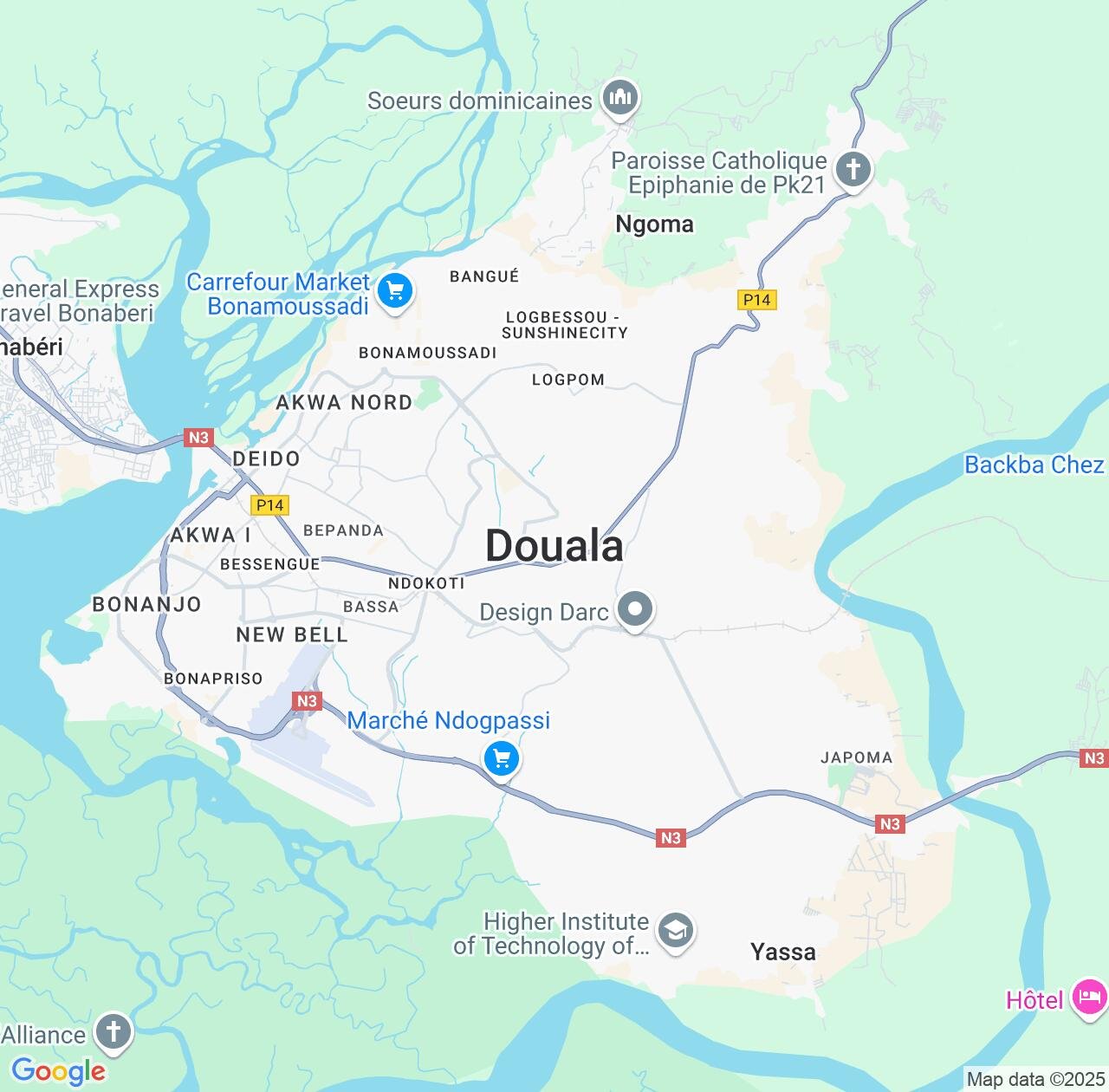 Map image for Intellectual Property Lawyers in Douala and Littoral IP firms at coordinates  ; .
