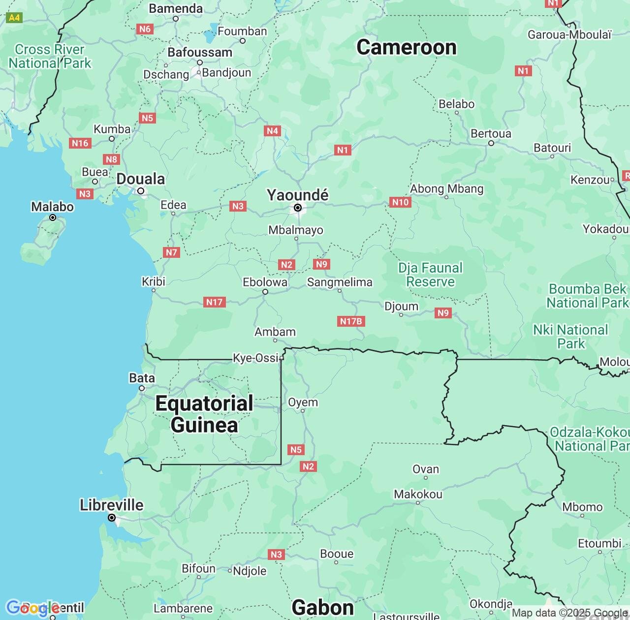 Map image for Intellectual Property Lawyers in South and Cameroon IP firms at coordinates  ; .