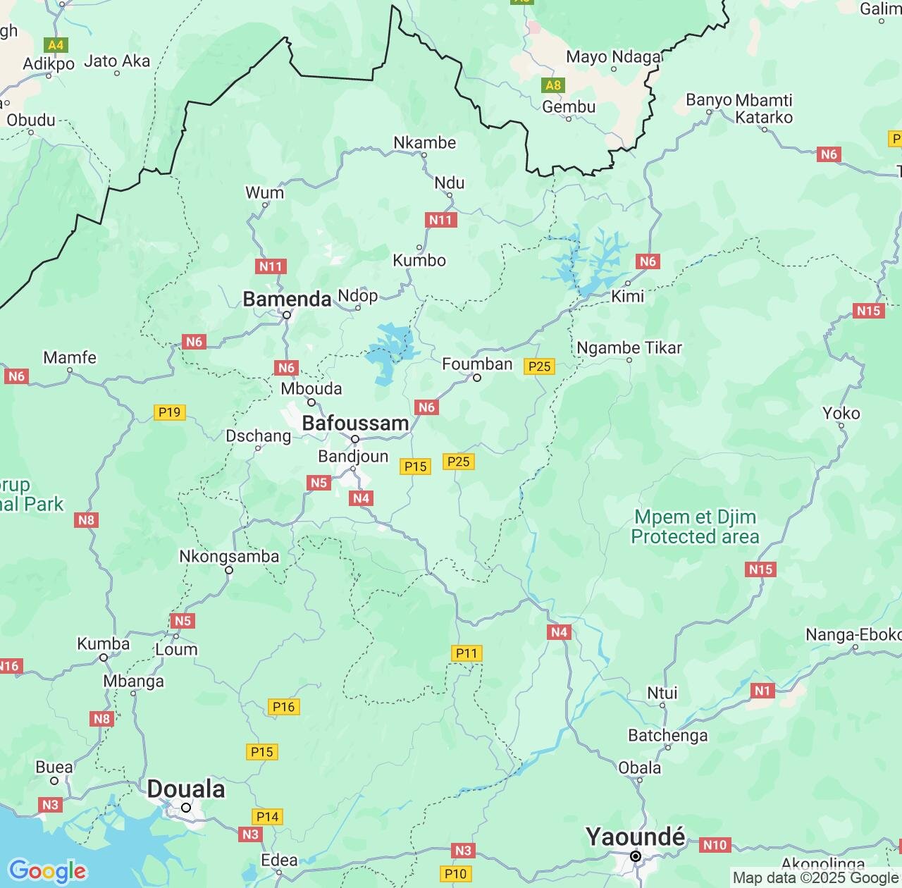 Map image for Intellectual Property Lawyers in West and Cameroon IP firms at coordinates  ; .