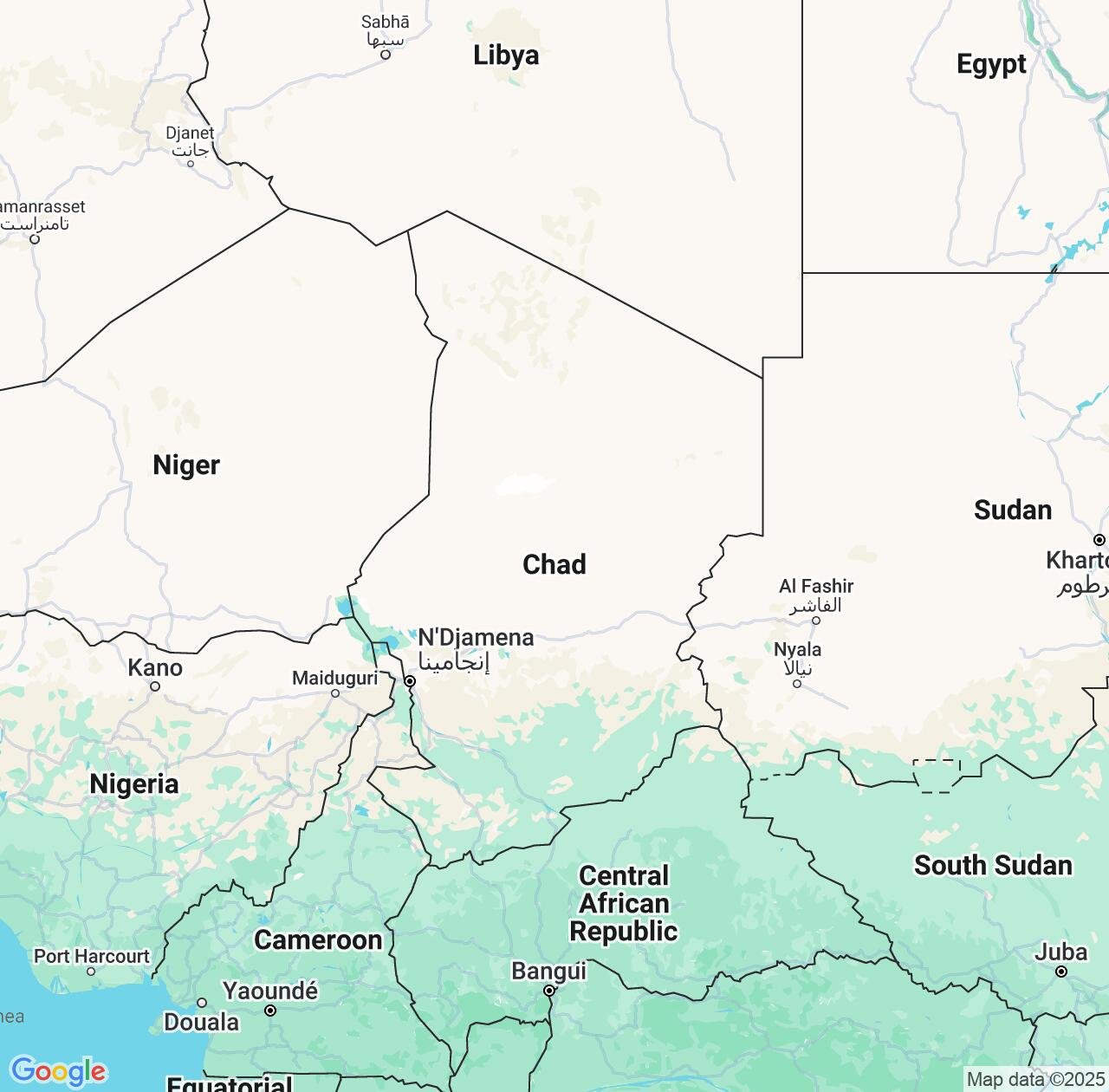 Map image for Intellectual Property Lawyers in Chad and Africa IP firms at coordinates  ; .