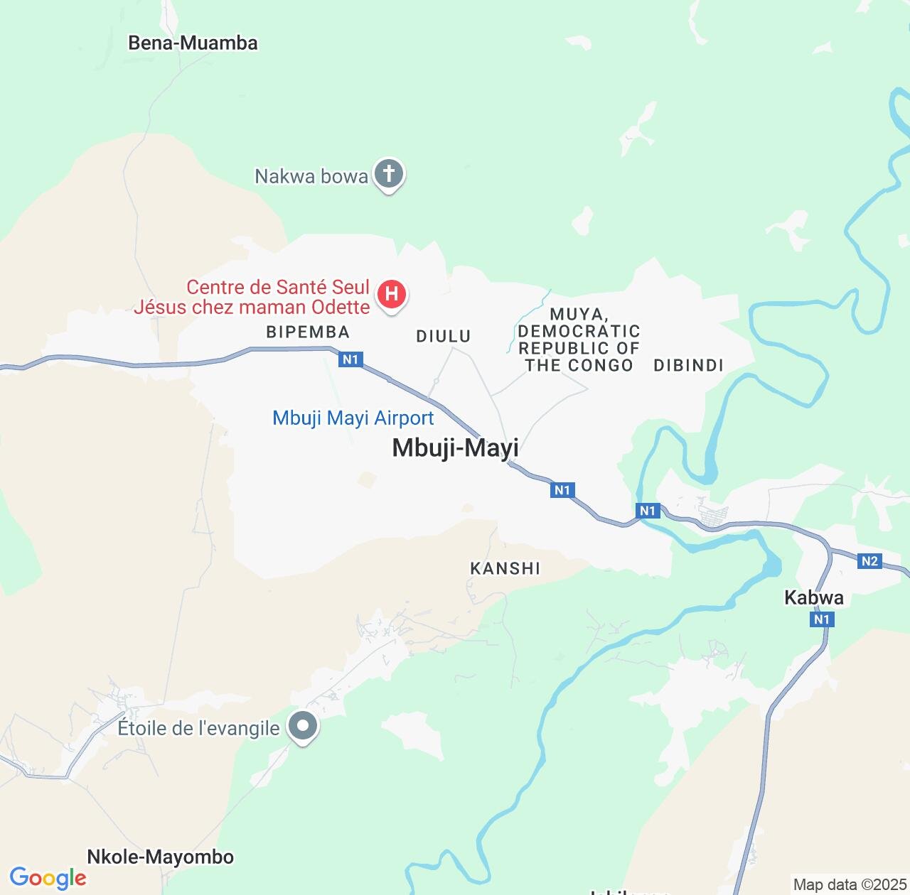 Map image for Intellectual Property Lawyers in Mbuji-Mayi and Kasaï-Oriental IP firms at coordinates  ; .