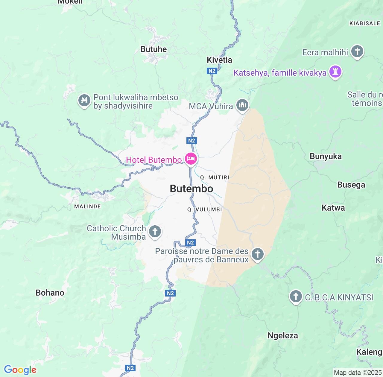 Map image for Intellectual Property Lawyers in Butembo and Nord Kivu IP firms at coordinates  ; .