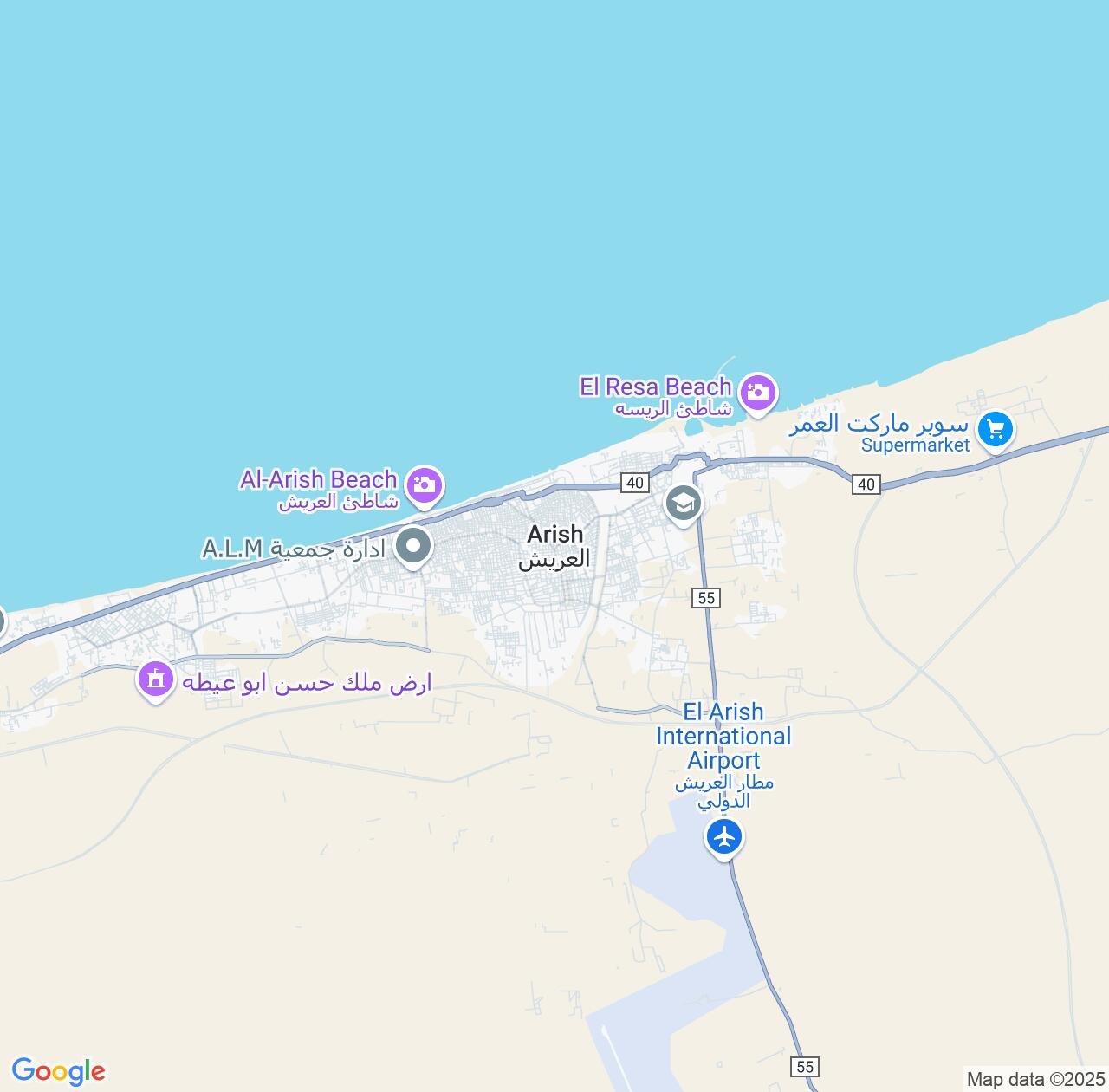 Map image for Intellectual Property Lawyers in Arish and North Sinai IP firms at coordinates  ; .