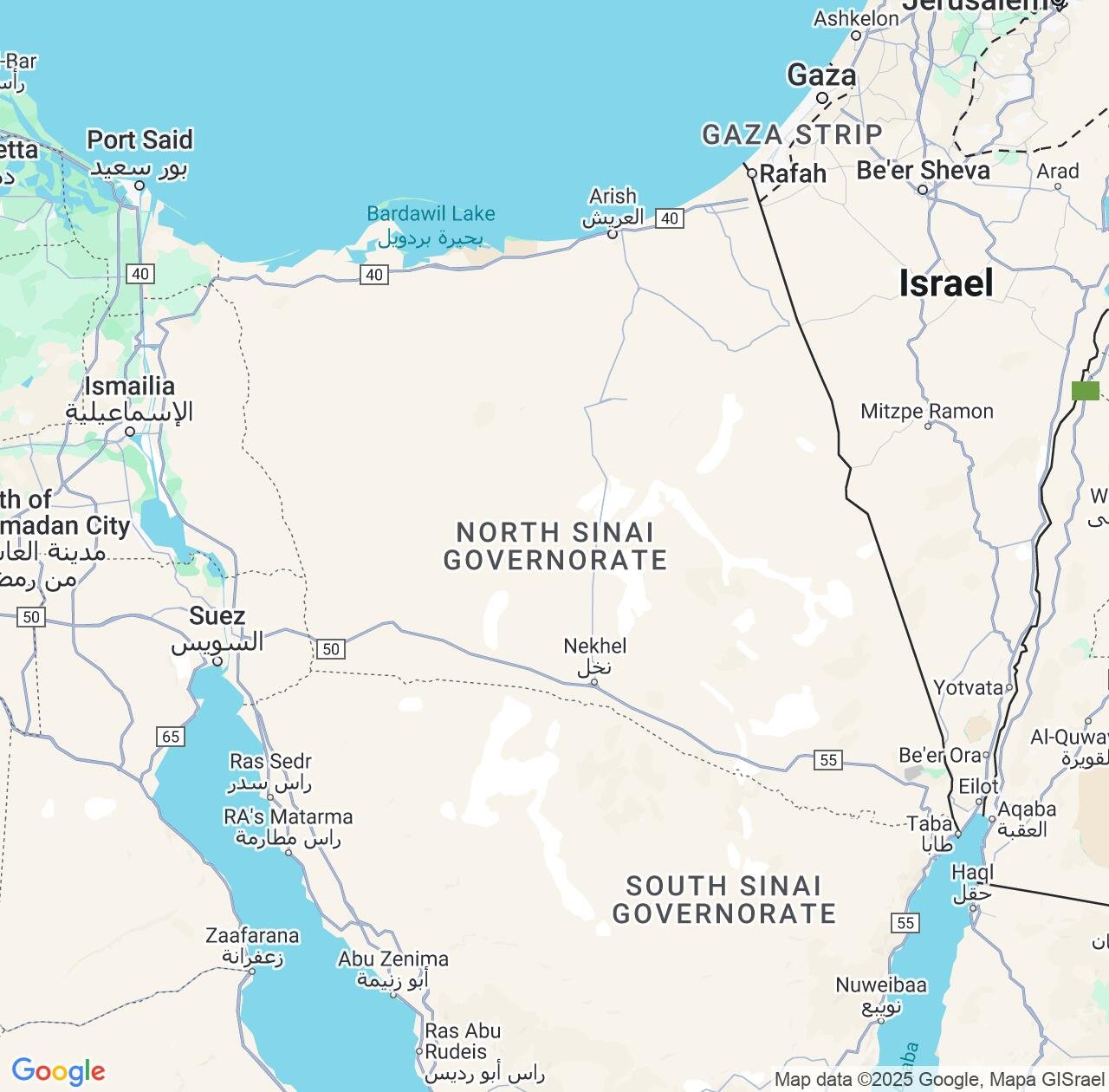 Map image for Intellectual Property Lawyers in North Sinai and Egypt IP firms at coordinates  ; .