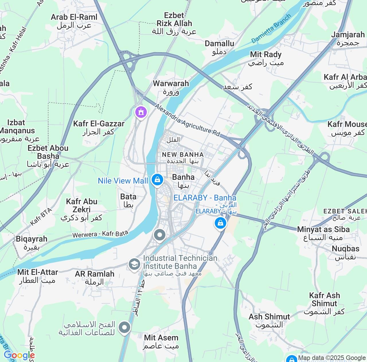 Map image for Intellectual Property Lawyers in Banha and Qalyubia IP firms at coordinates  ; .