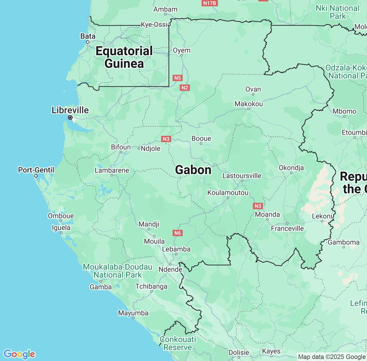 Map image for Intellectual Property Lawyers in Gabon and Africa IP firms at coordinates  ; .