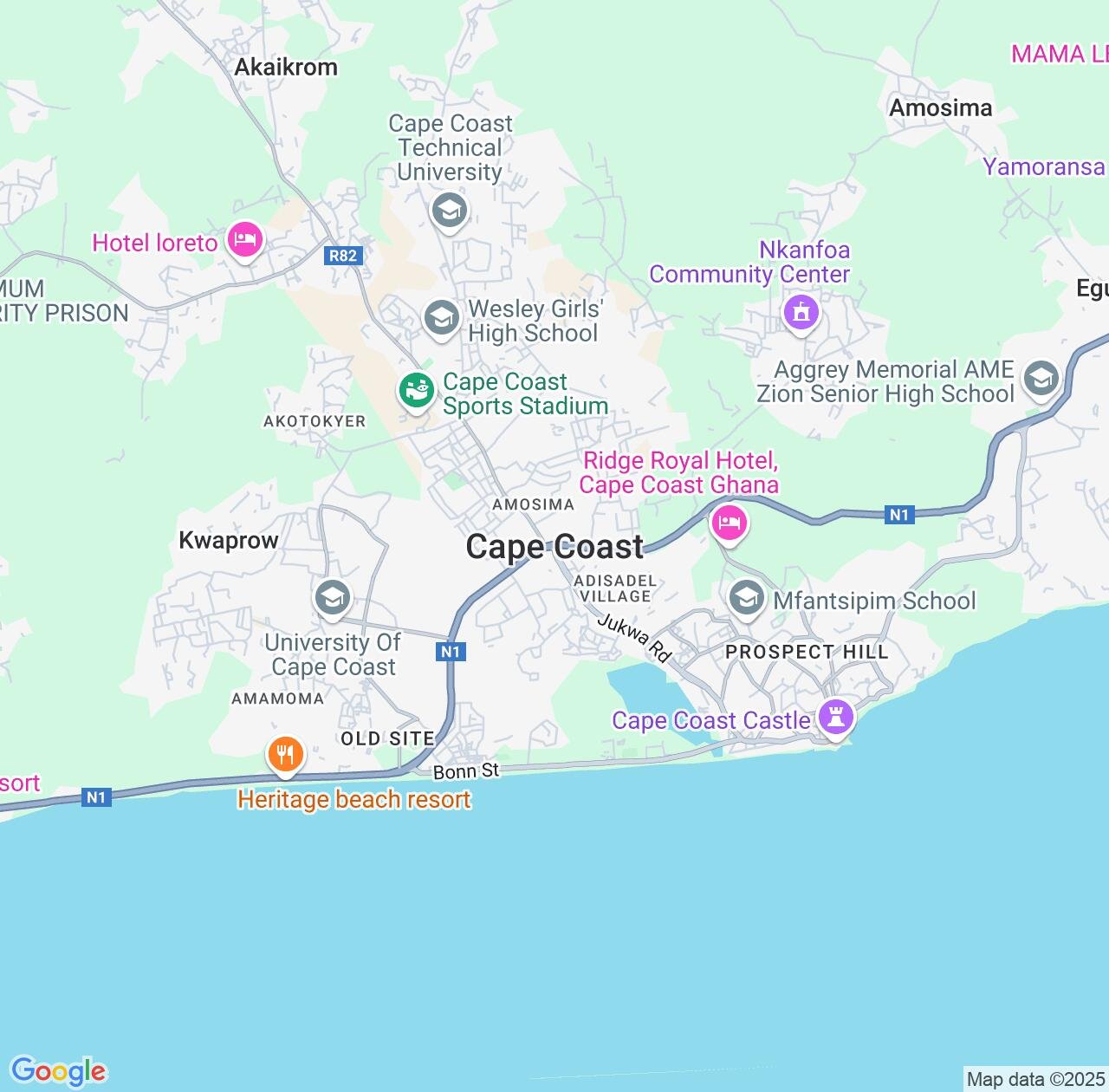 Map image for Intellectual Property Lawyers in Cape Coast and Central IP firms at coordinates  ; .