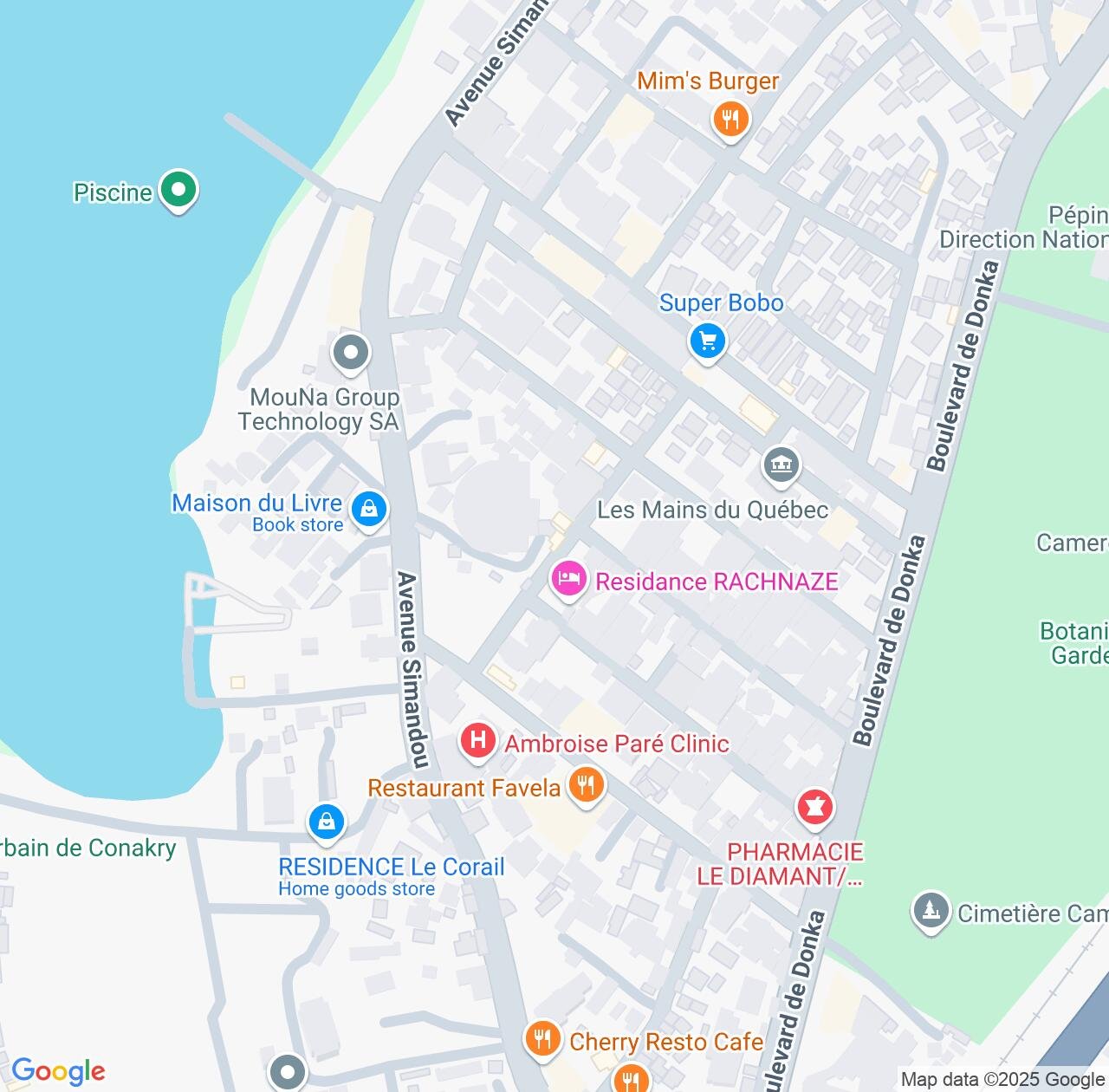 Map image for Intellectual Property Lawyers in Camayenne and Conakry IP firms at coordinates  ; .