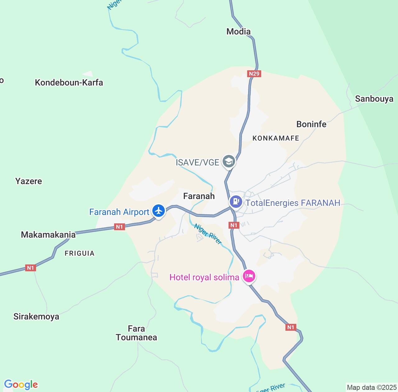 Map image for Intellectual Property Lawyers in Faranah and Guinea IP firms at coordinates  ; .