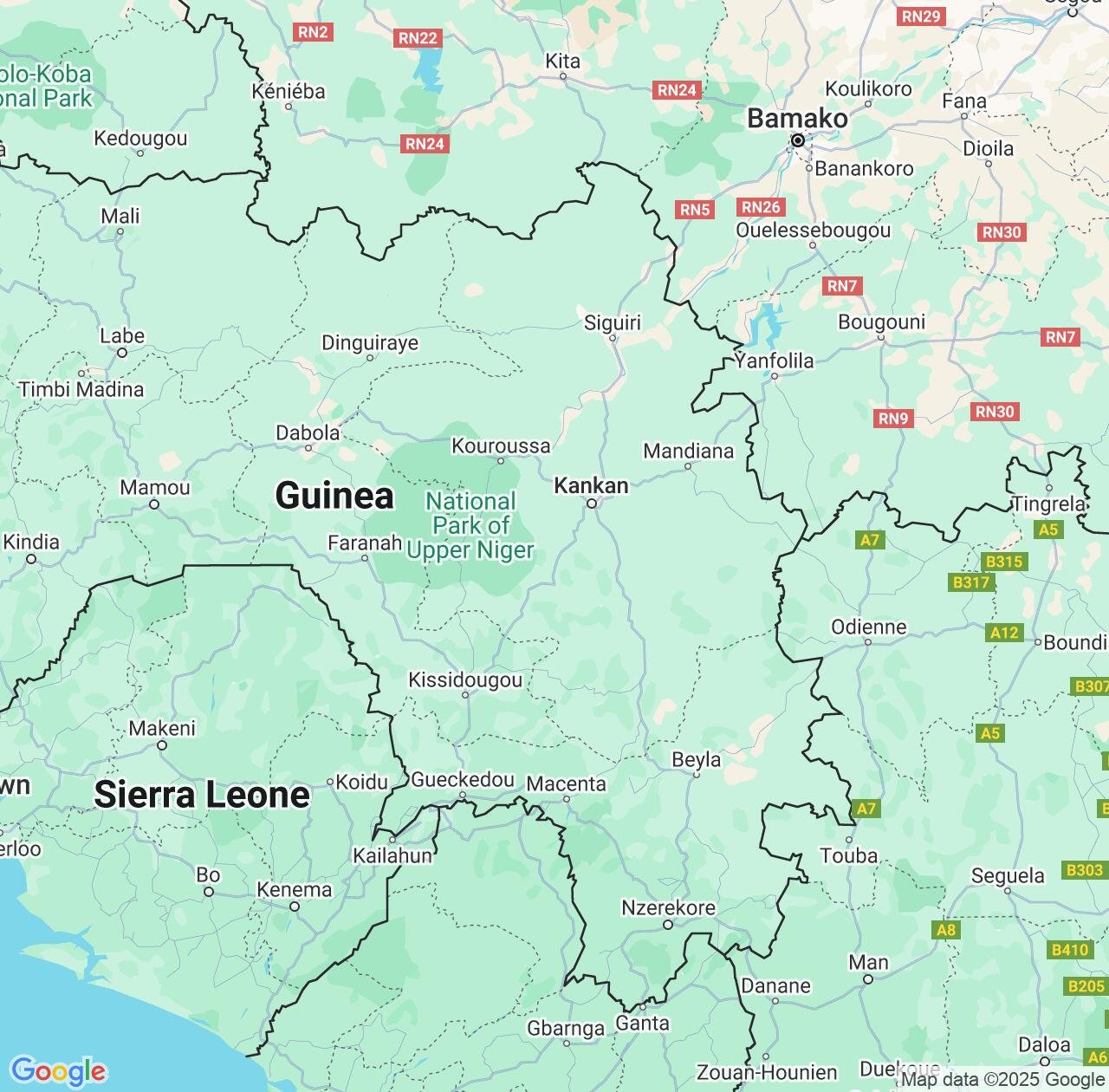 Map image for Intellectual Property Lawyers in Kankan Region and Guinea IP firms at coordinates  ; .