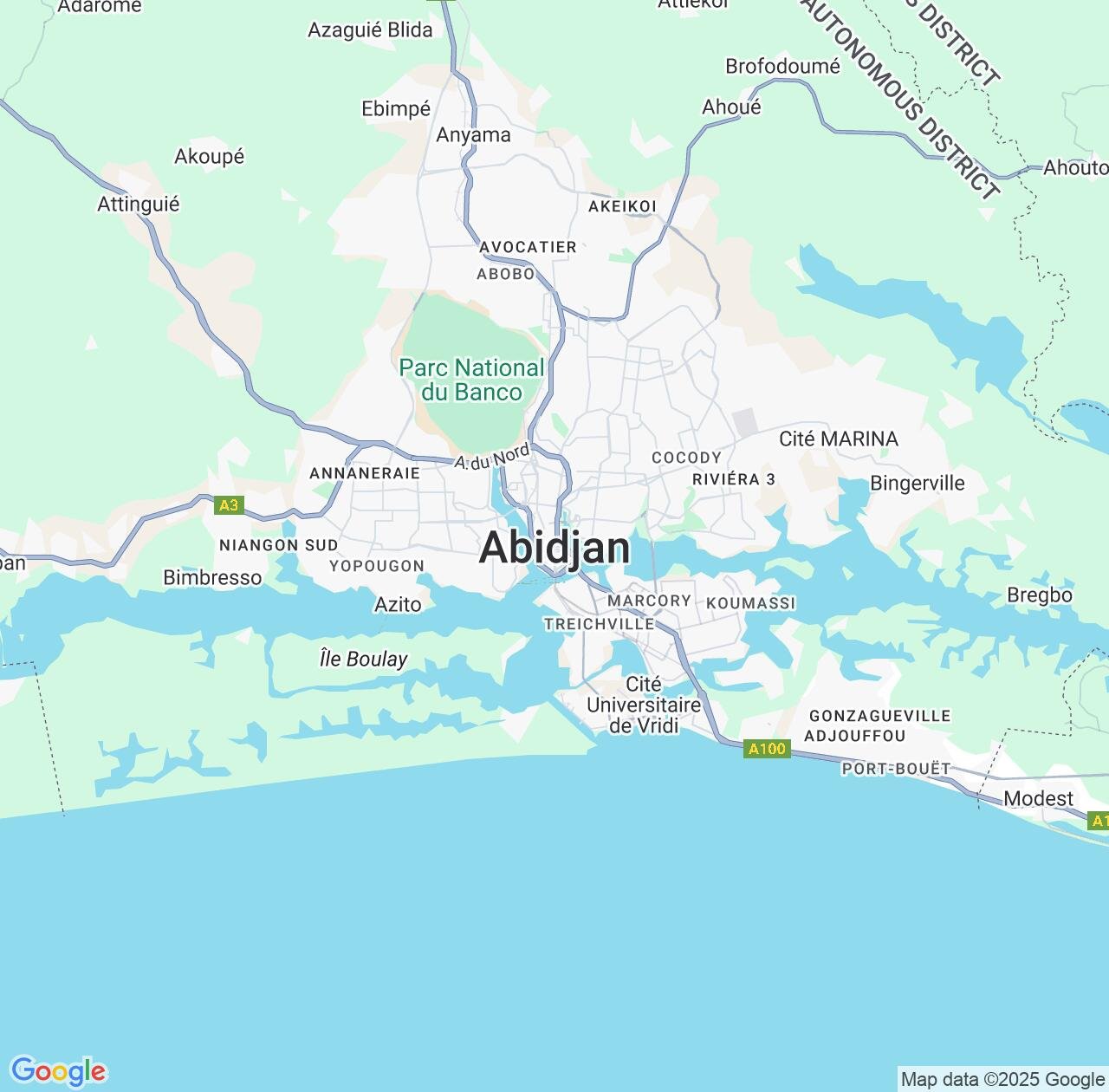 Map image for Intellectual Property Lawyers in Abidjan and Abidjan Autonomous District IP firms at coordinates  ; .