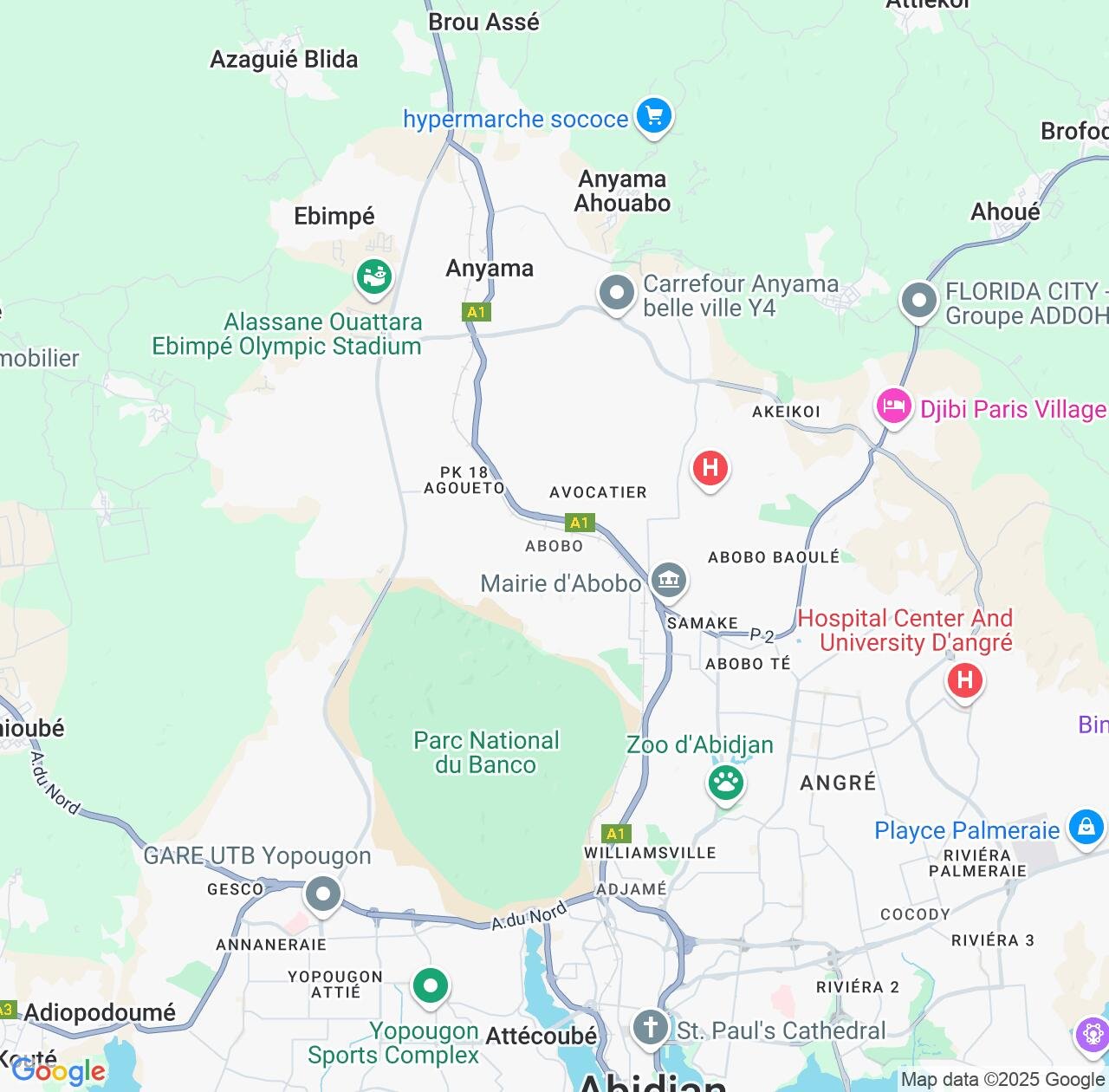Map image for Intellectual Property Lawyers in Abobo and Abidjan Autonomous District IP firms at coordinates  ; .