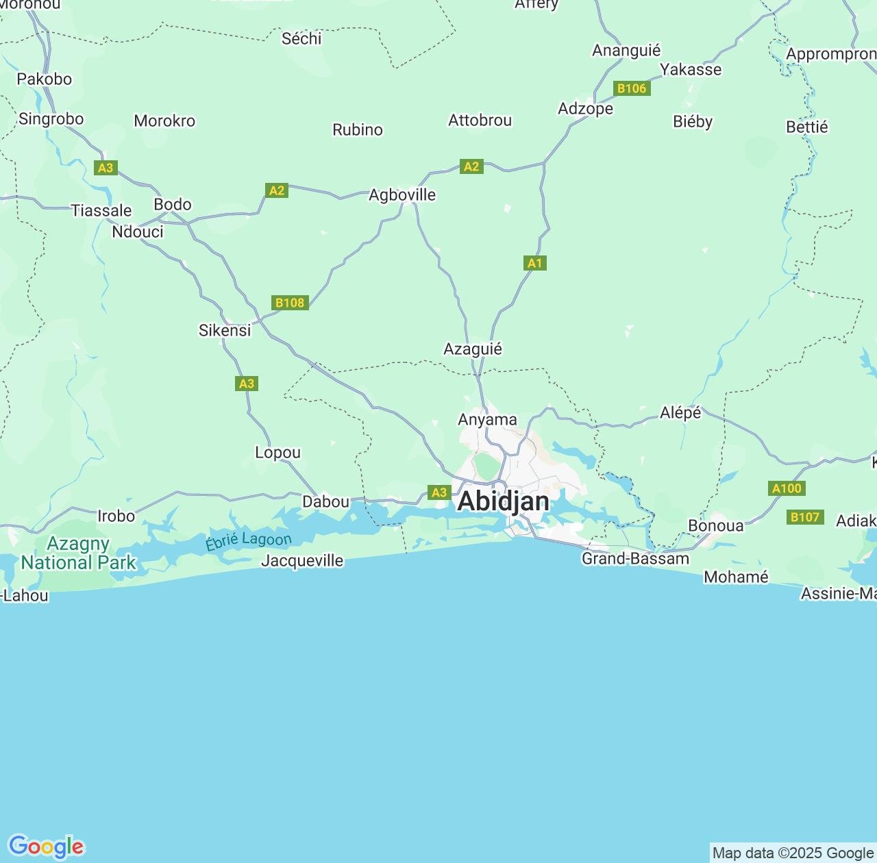 Map image for Intellectual Property Lawyers in Abidjan Autonomous District and Cote D'Ivoire (Ivory Coast) IP firms at coordinates  ; .