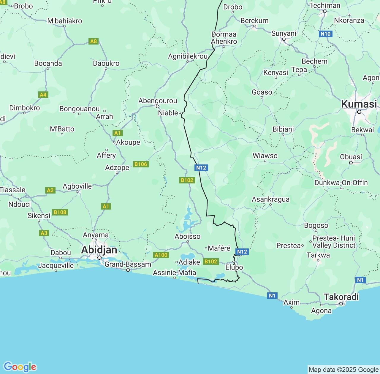 Map image for Intellectual Property Lawyers in Comoé District and Cote D'Ivoire (Ivory Coast) IP firms at coordinates  ; .