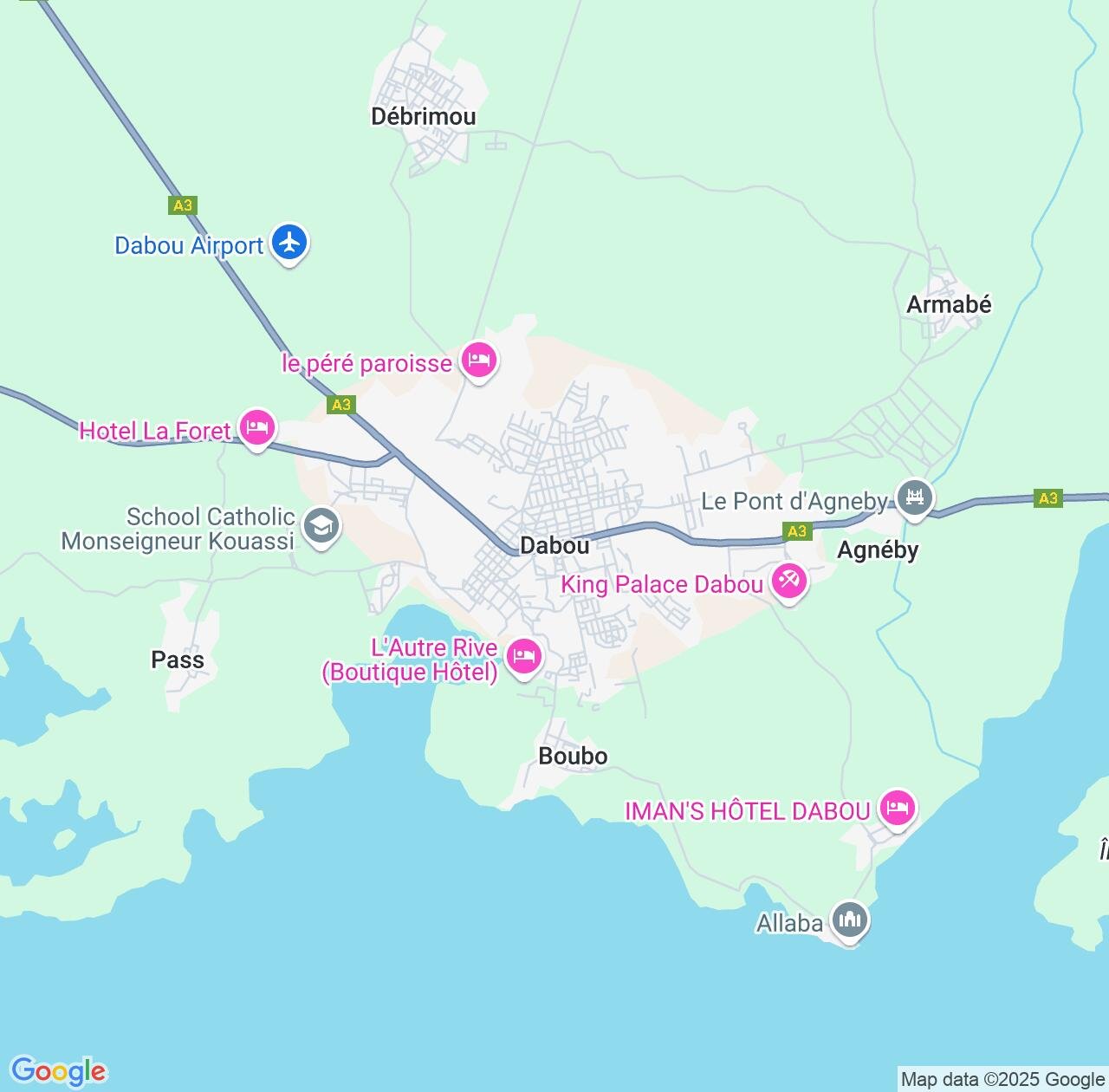 Map image for Intellectual Property Lawyers in Dabou and Lagunes District IP firms at coordinates  ; .