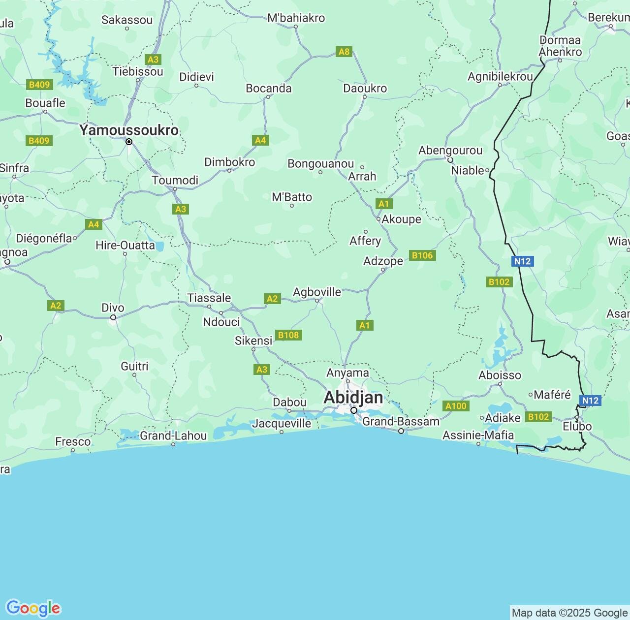 Map image for Intellectual Property Lawyers in Lagunes District and Cote D'Ivoire (Ivory Coast) IP firms at coordinates  ; .