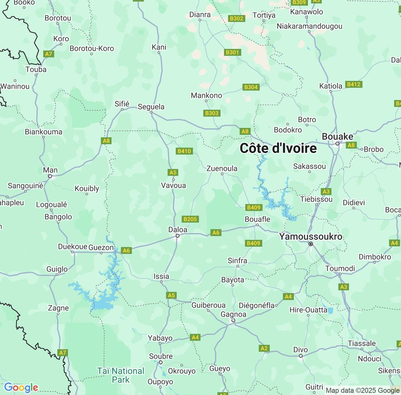 Map image for Intellectual Property Lawyers in Sassandra-Marahoué and Cote D'Ivoire (Ivory Coast) IP firms at coordinates  ; .