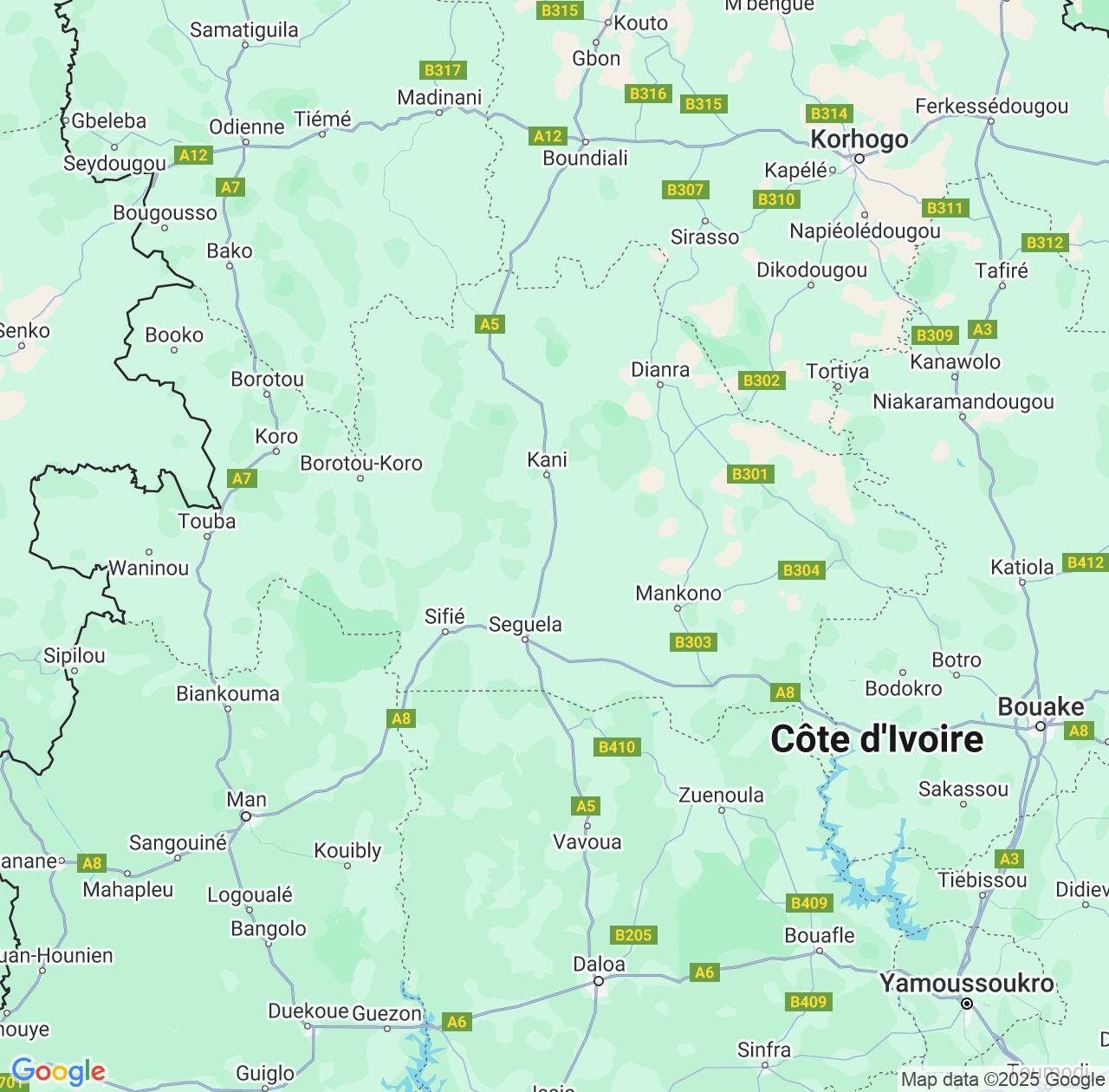 Map image for Intellectual Property Lawyers in Woroba and Cote D'Ivoire (Ivory Coast) IP firms at coordinates  ; .