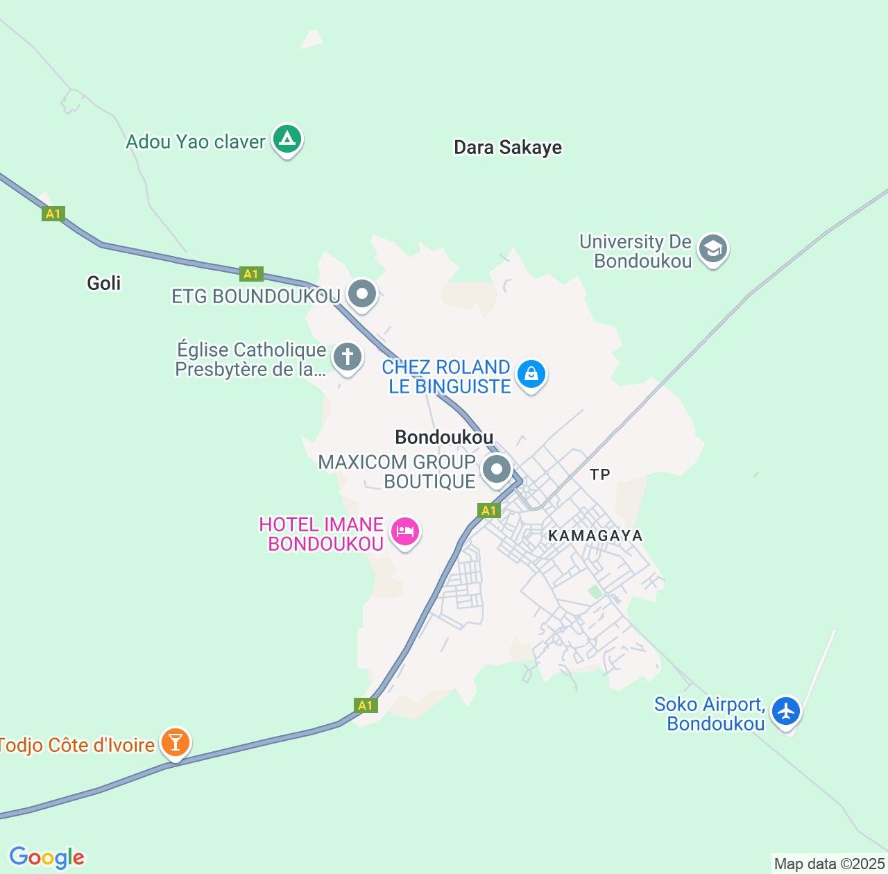 Map image for Intellectual Property Lawyers in Bondoukou and Zanzan District IP firms at coordinates  ; .