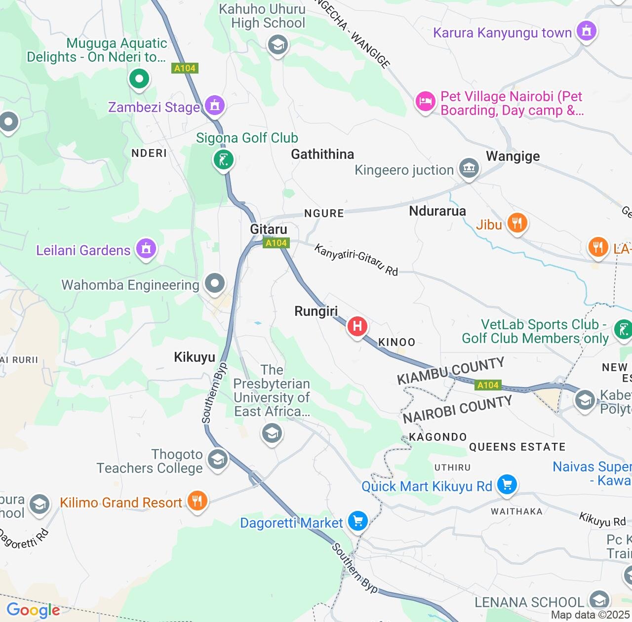 Map image for Intellectual Property Lawyers in Kikuyu and Kiambu County IP firms at coordinates  ; .