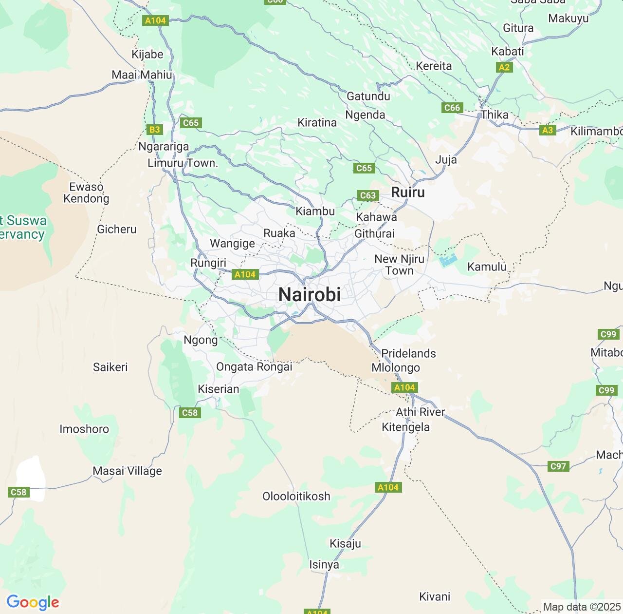 Map image for Intellectual Property Lawyers in Thika and Nairobi County IP firms at coordinates  ; .