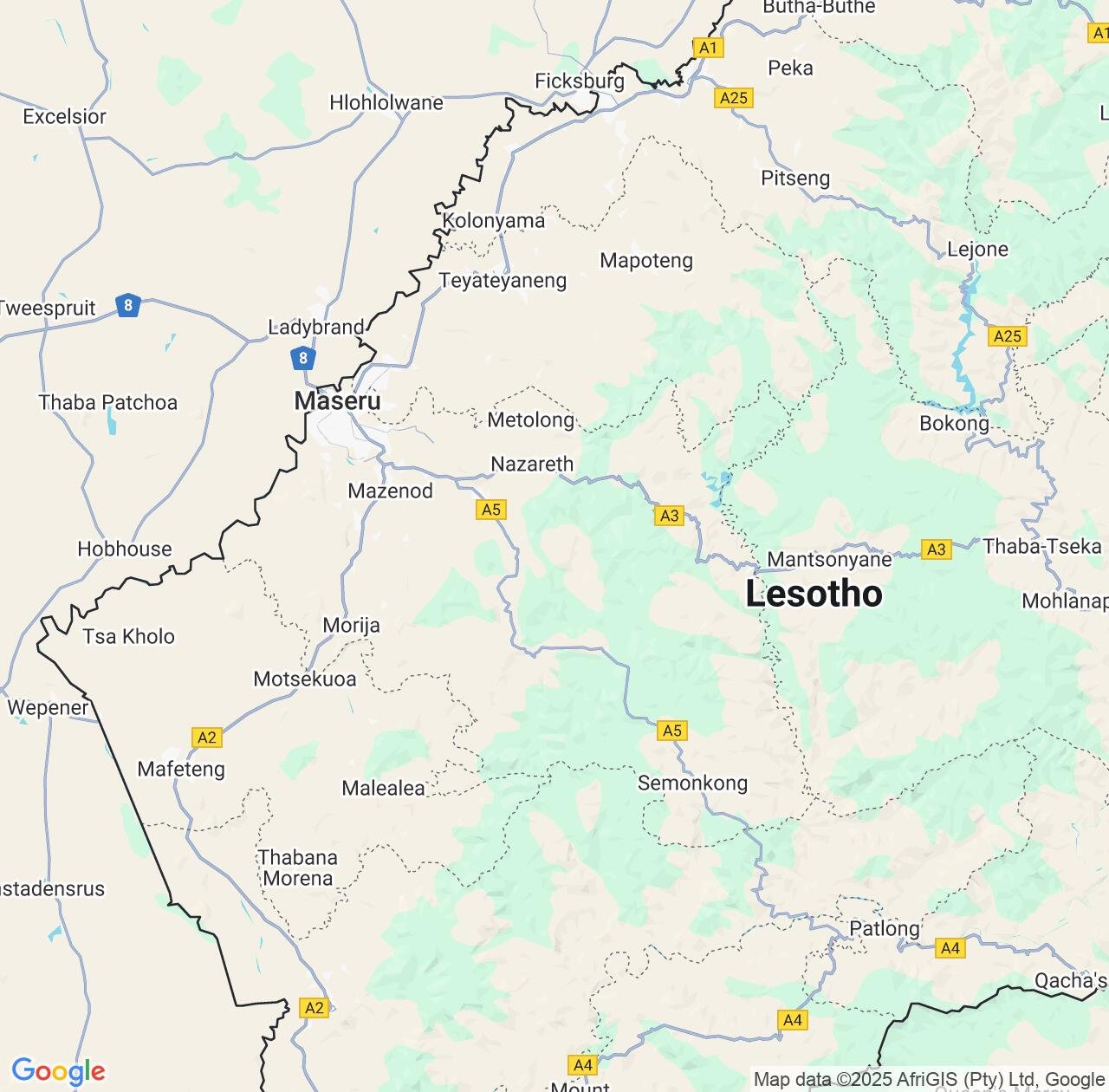 Map image for Intellectual Property Lawyers in Maseru District and Lesotho IP firms at coordinates  ; .