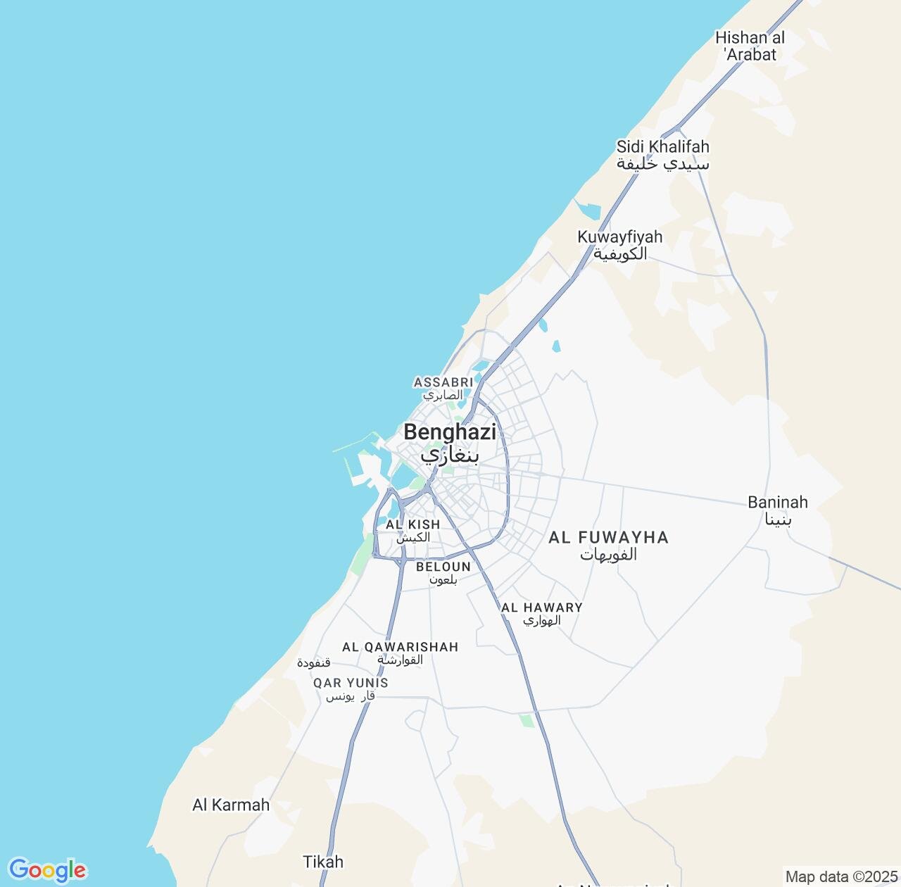 Map image for Intellectual Property Lawyers in Benghazi and Banghāzī IP firms at coordinates  ; .