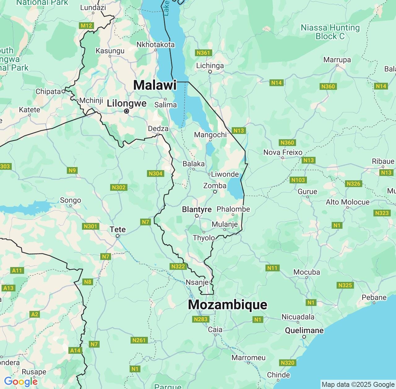 Map image for Intellectual Property Lawyers in Southern Region and Malawi IP firms at coordinates  ; .