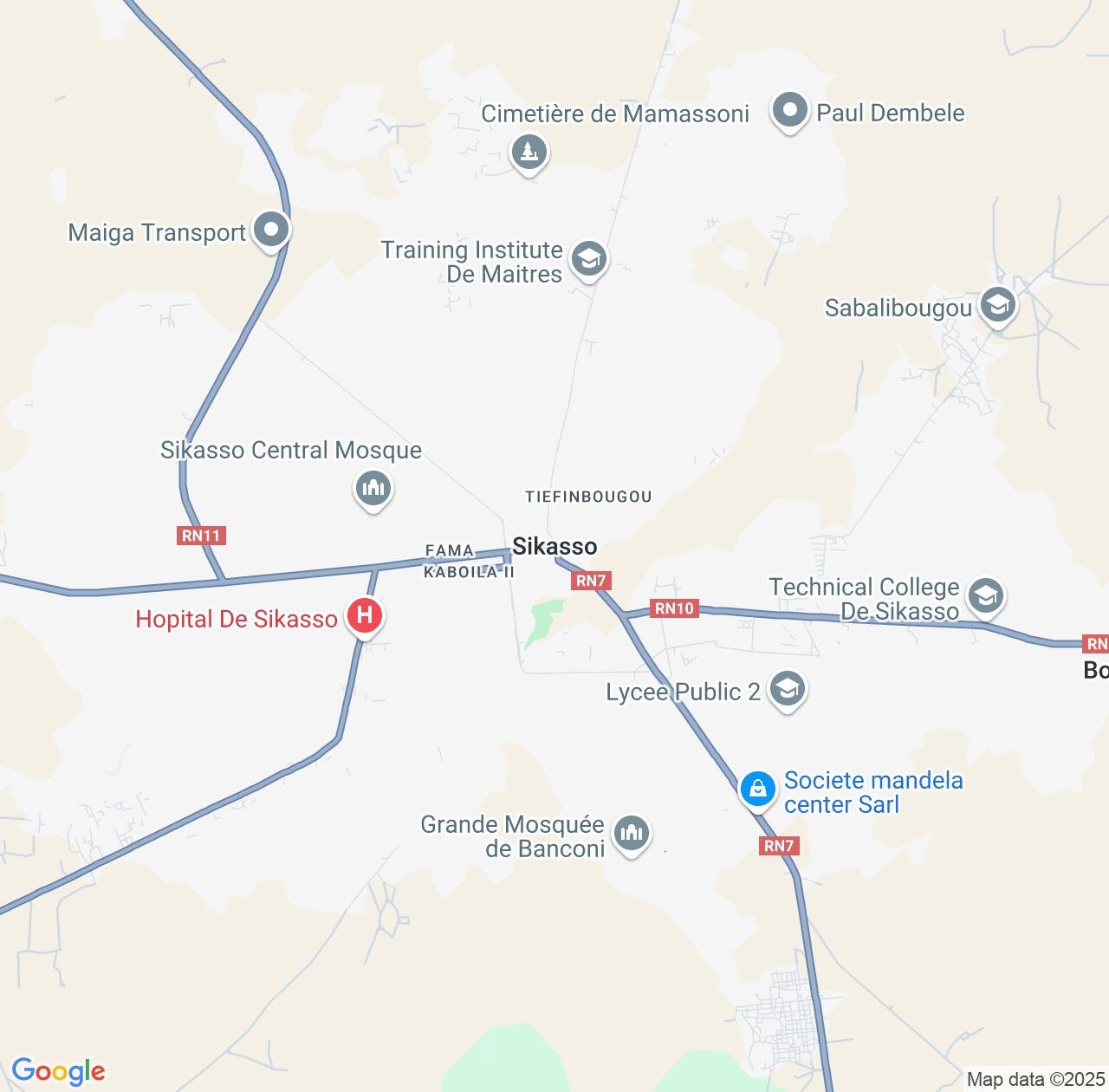 Map image for Intellectual Property Lawyers in Sikasso and Mali IP firms at coordinates  ; .