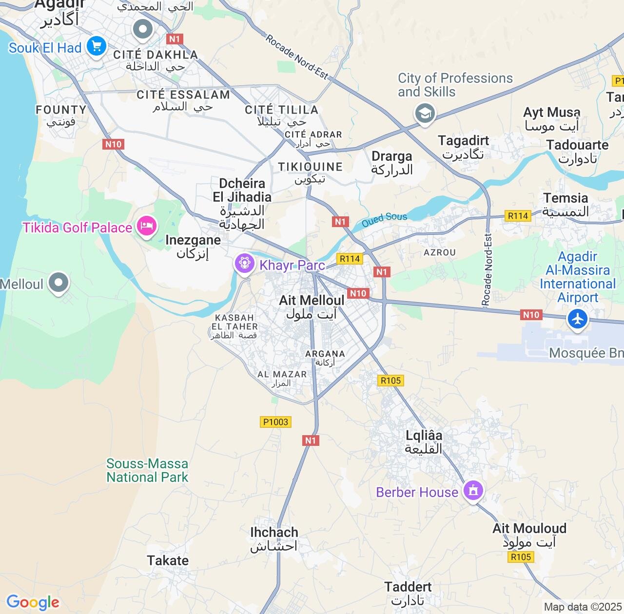 Map image for Intellectual Property Lawyers in Ait Melloul and Souss-Massa IP firms at coordinates  ; .