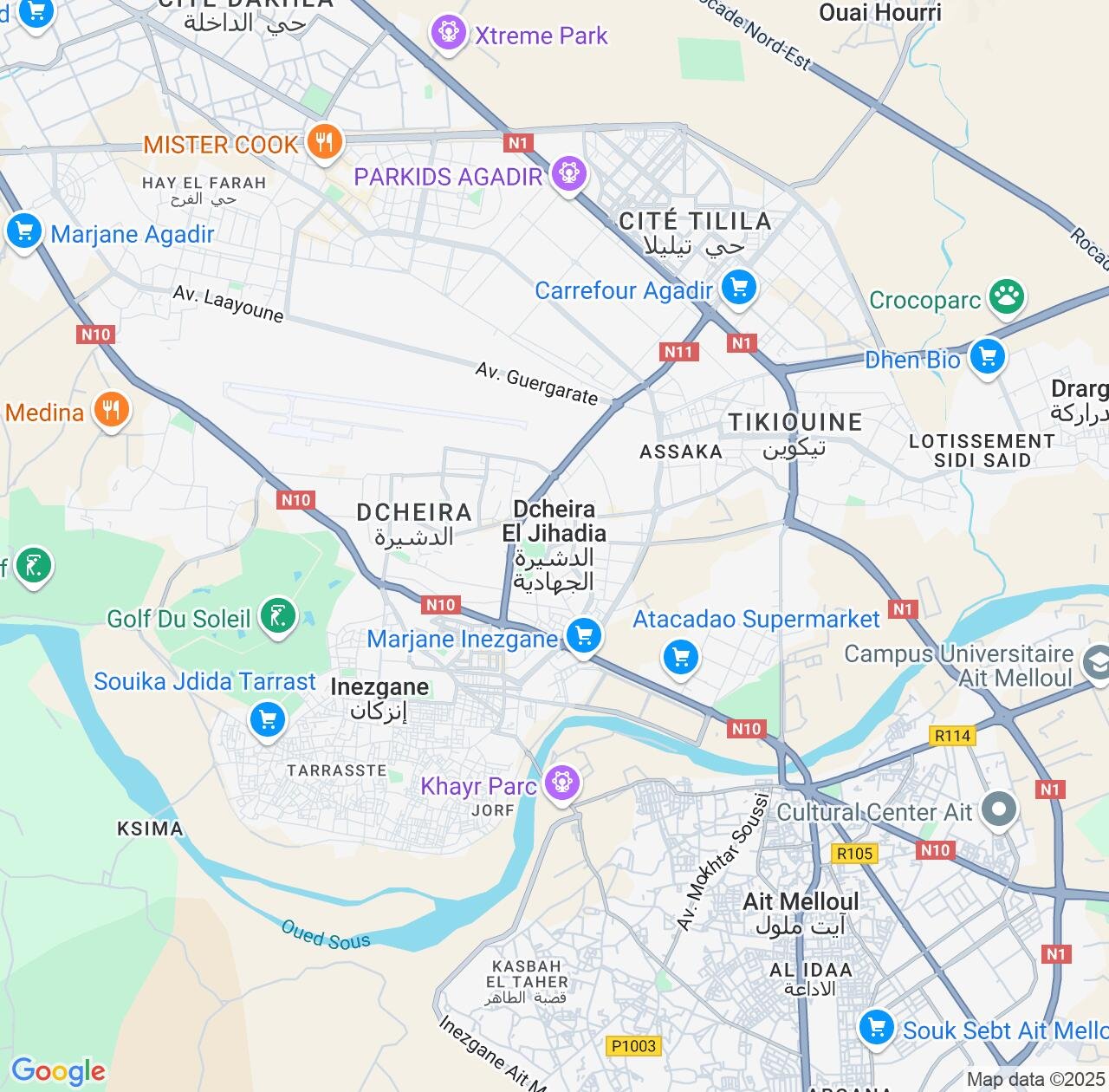 Map image for Intellectual Property Lawyers in Dchira El Jihadia and Souss-Massa IP firms at coordinates  ; .