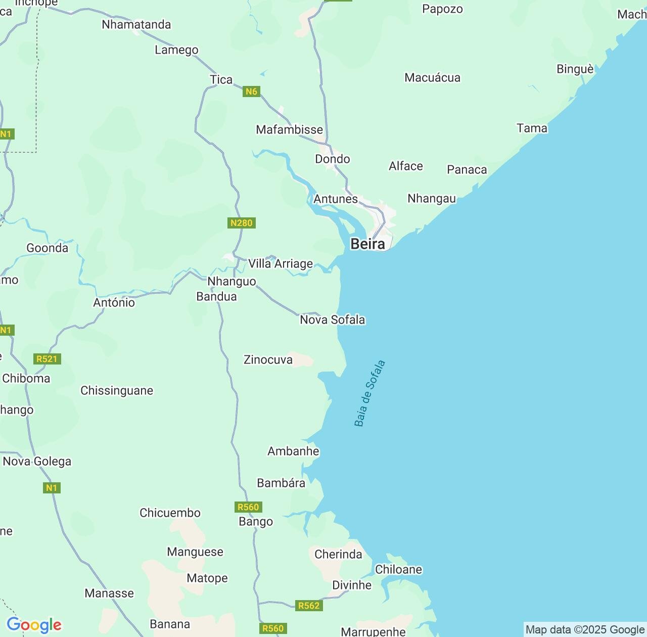 Map image for Intellectual Property Lawyers in Sofala and Mozambique IP firms at coordinates  ; .